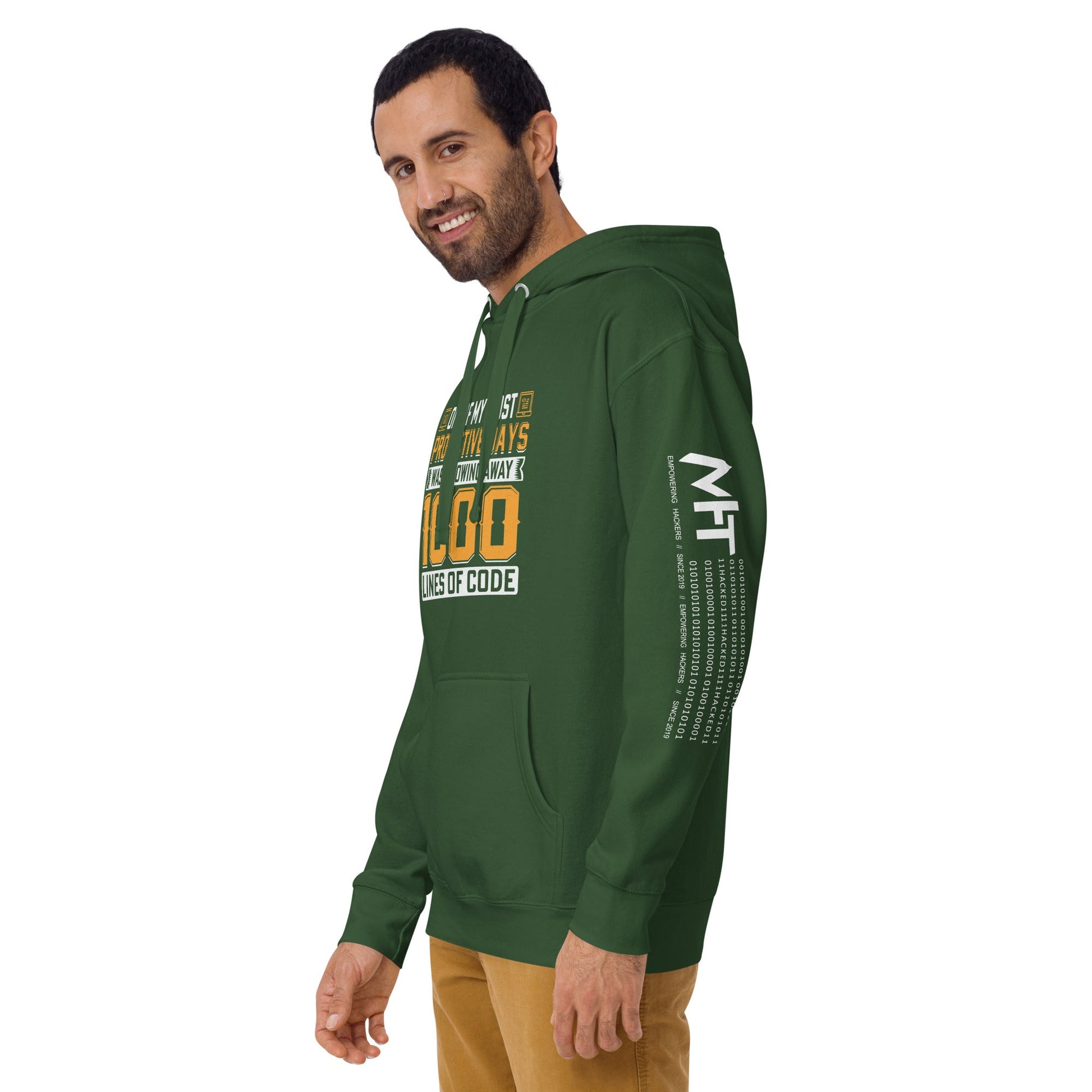 One of My Most Productive Days was throwing away 1000 lines of Code Unisex Hoodie by DarkByteGear