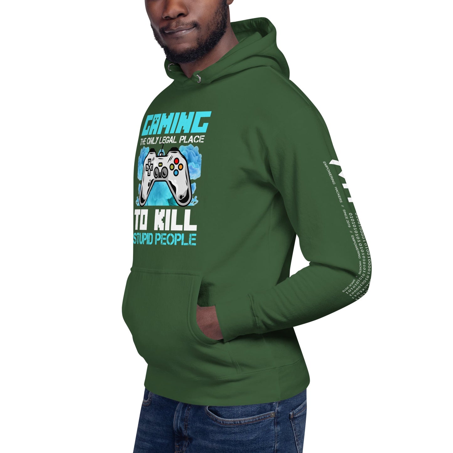 Gaming is the only Legal Place - Blue V Unisex Hoodie by DarkByteGear