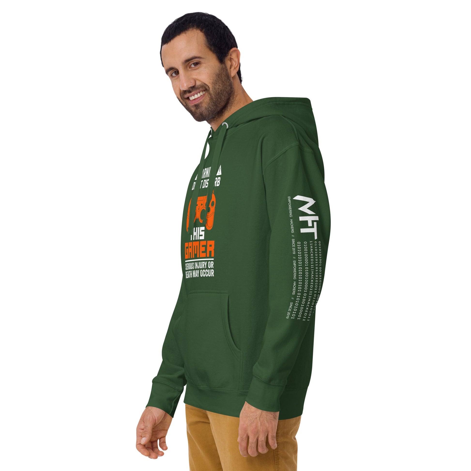 Warning: Do Not Disturb this Gamer! Serious Injury or Death may Occur - Unisex Hoodie by DarkByteGear