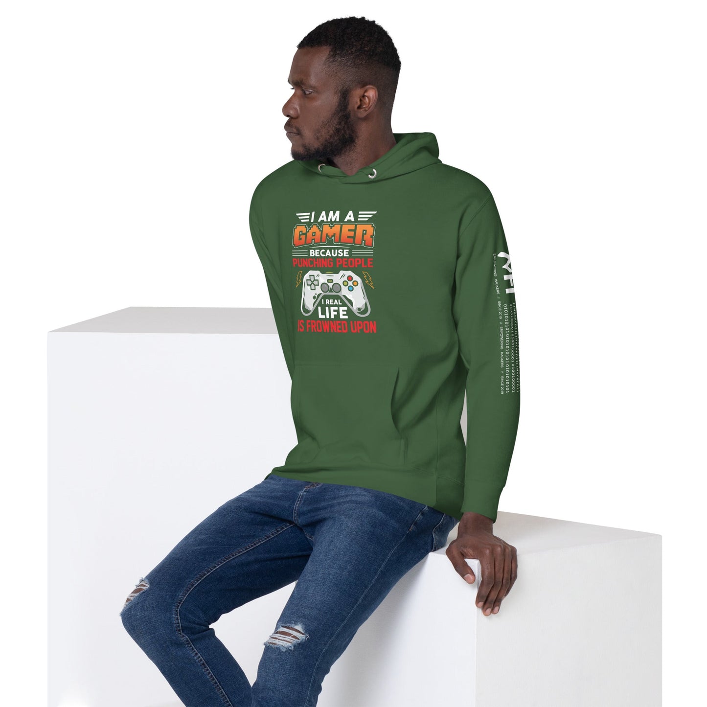 I am a Gamer because Punching people in real life is frowned upon - Unisex Hoodie by DarkByteGear