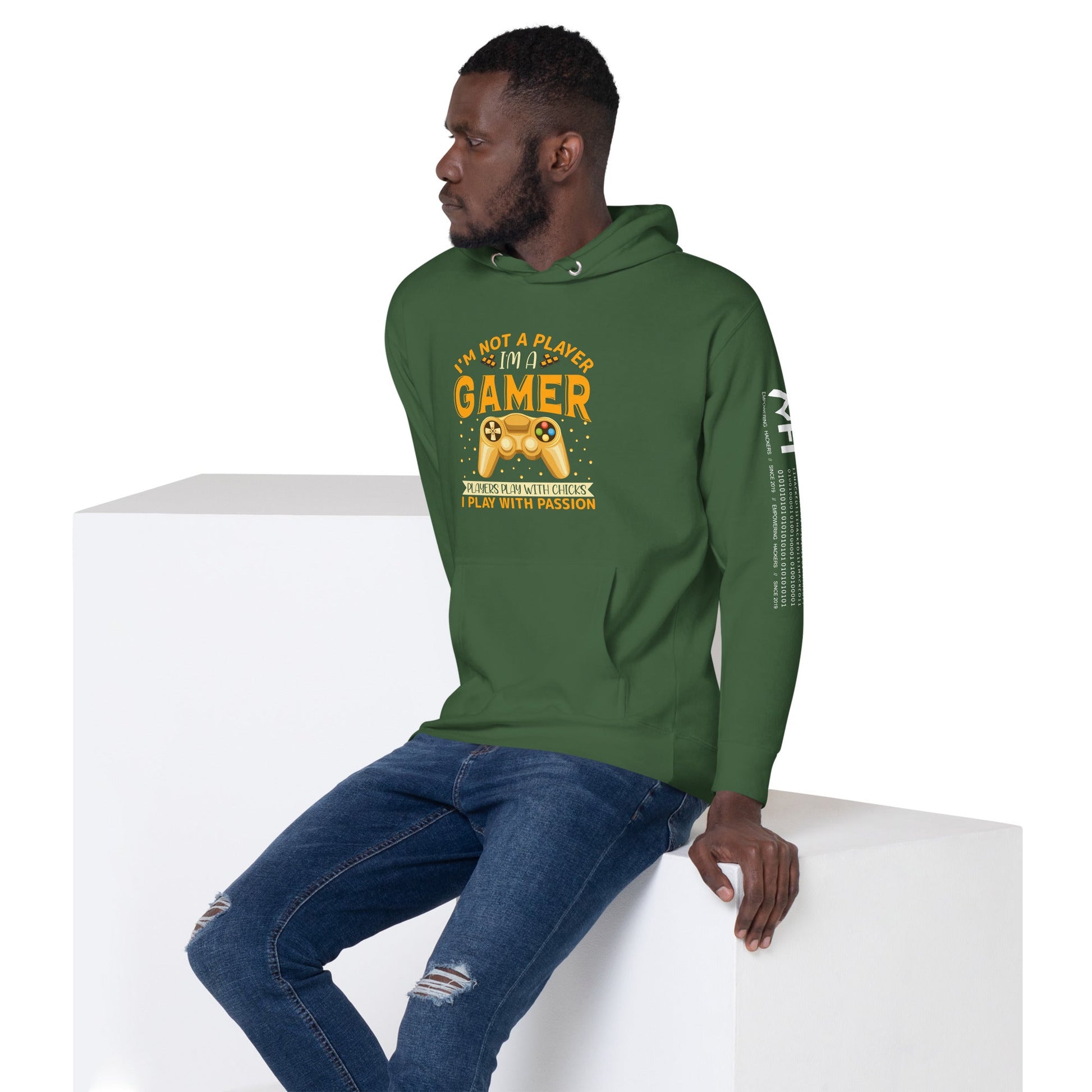 I am not a Player, I am a Gamer; Player plays with Chicks, I play with Passion - Unisex Hoodie by DarkByteGear