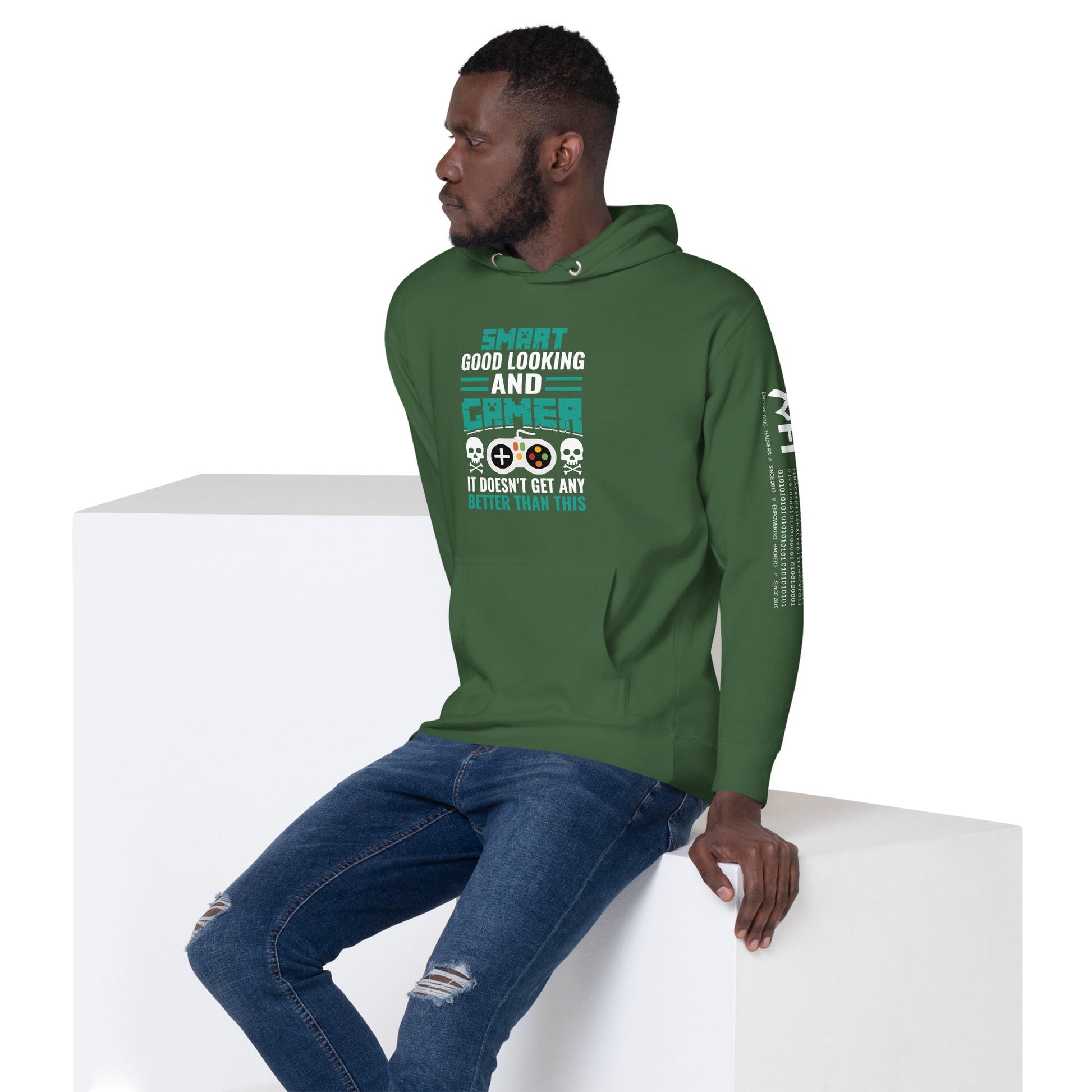Smart Good Looking and Gamer; It Doesn't Get Any Better than this - Unisex Hoodie by DarkByteGear