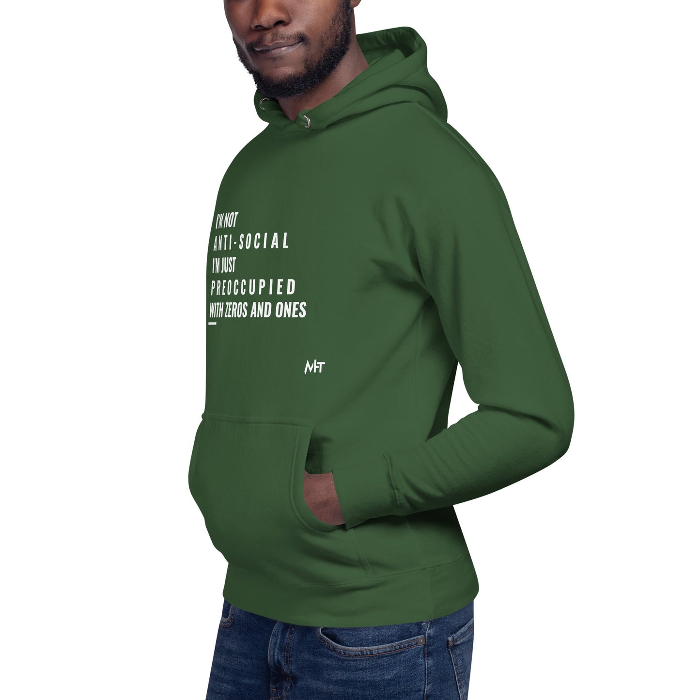 I'm not anti-social: I'm just preoccupied with zeros and ones - Unisex Hoodie by DarkByteGear