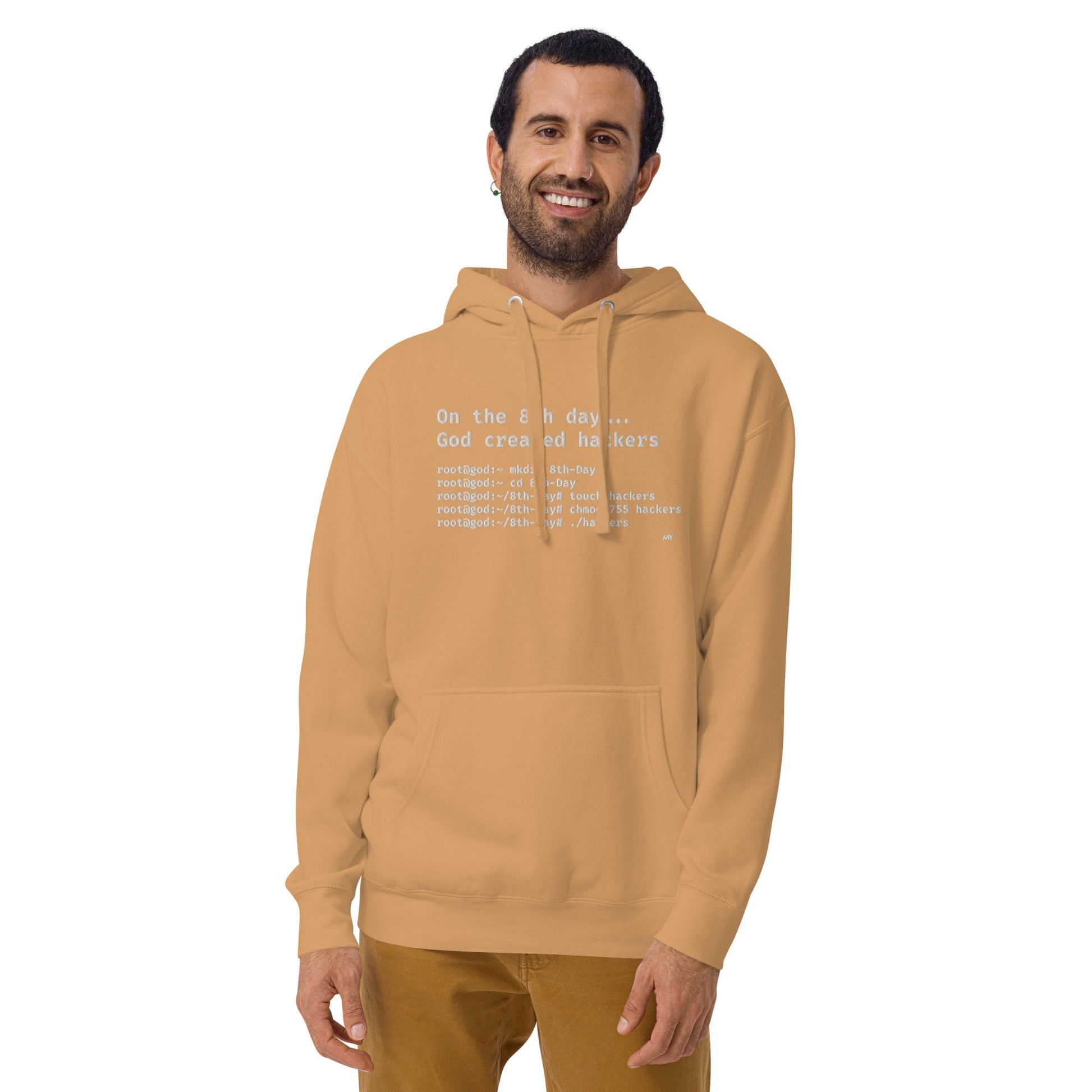 On the 8th day God created hackers - Unisex Hoodie (embroidered) by DarkByteGear
