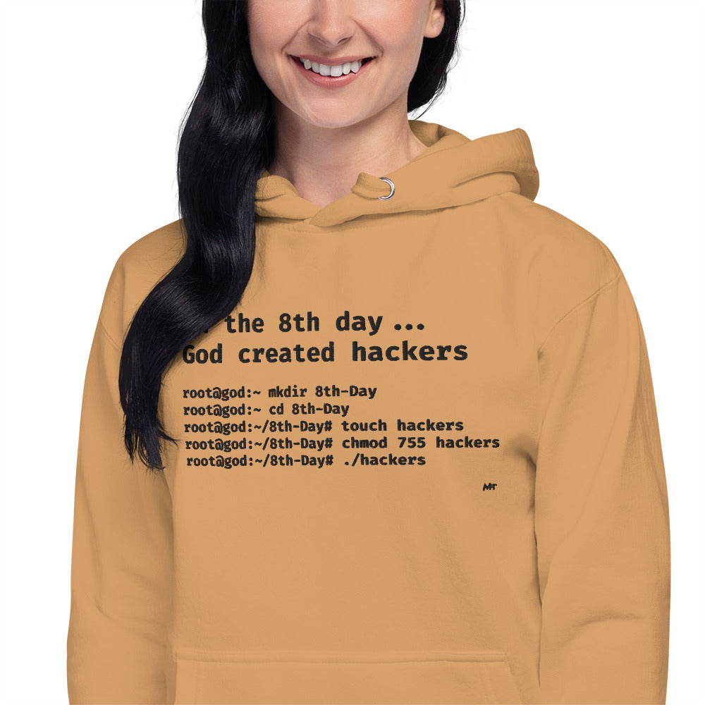 On the 8th day God created hackers - Unisex Hoodie (embroidered) by DarkByteGear