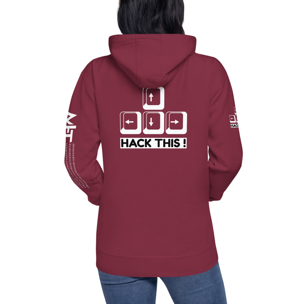 Hack this - Unisex Hoodie (back print) by DarkByteGear