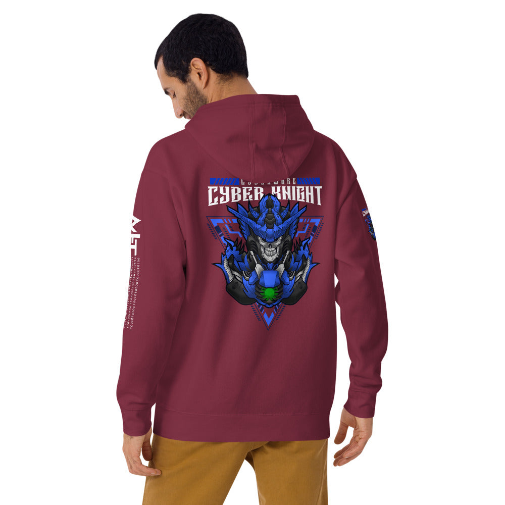Cyberware Cyber knight - Unisex Hoodie (back print) by DarkByteGear