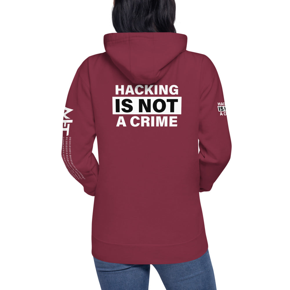 Hacking is not a crime - Unisex Hoodie (back print) by DarkByteGear