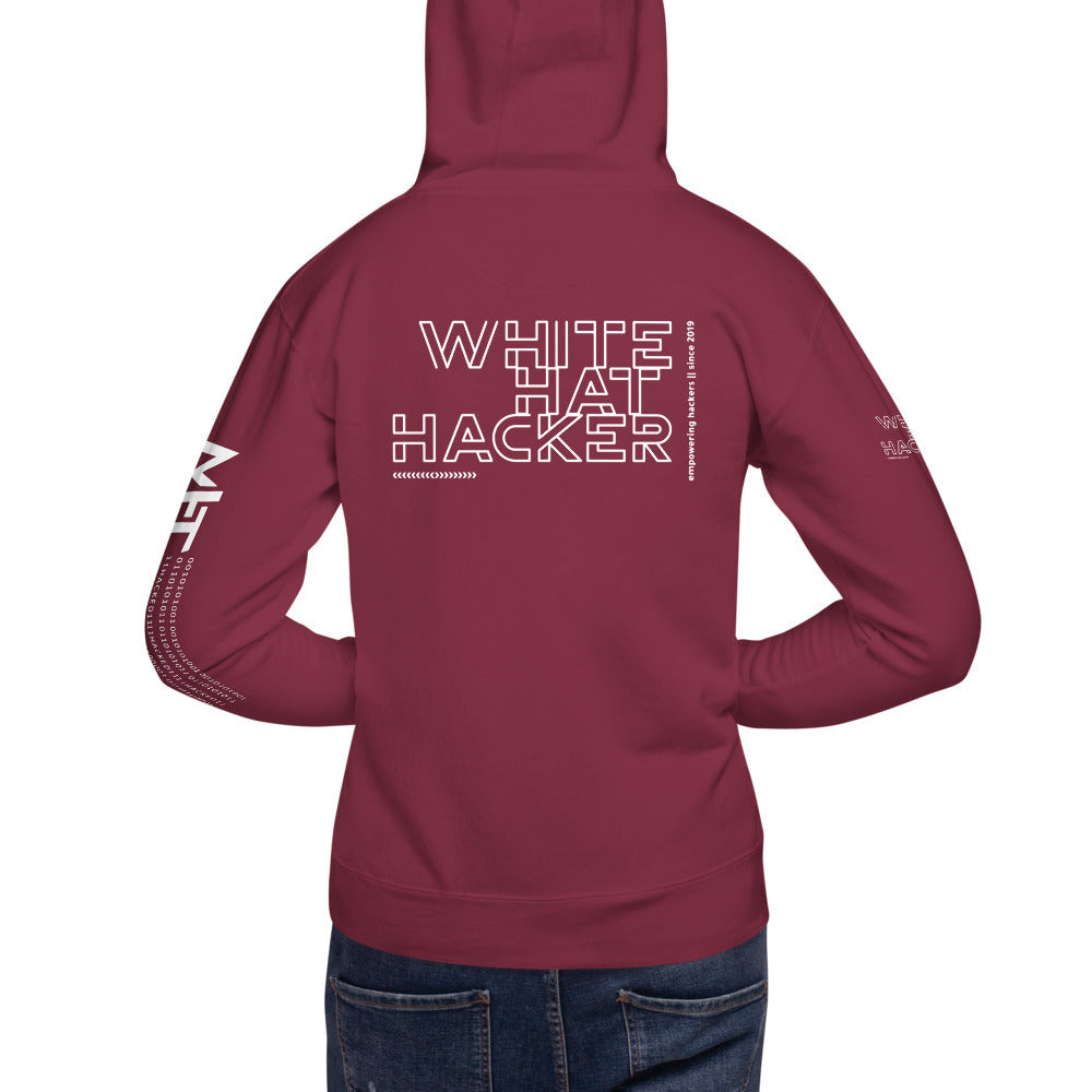 White hat hacker - Unisex Hoodie (back print) by DarkByteGear