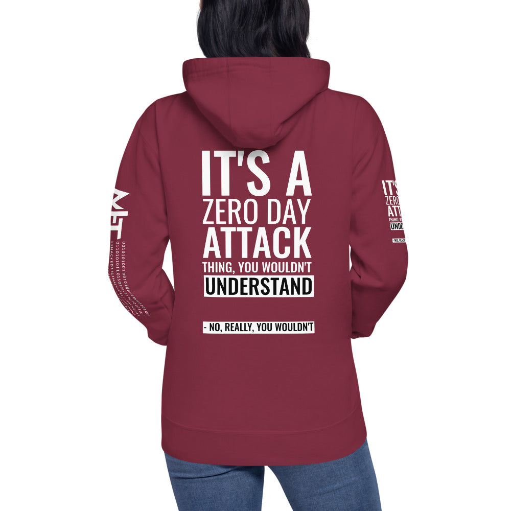 Its a 0 day attack - Unisex Hoodie (back print) by DarkByteGear
