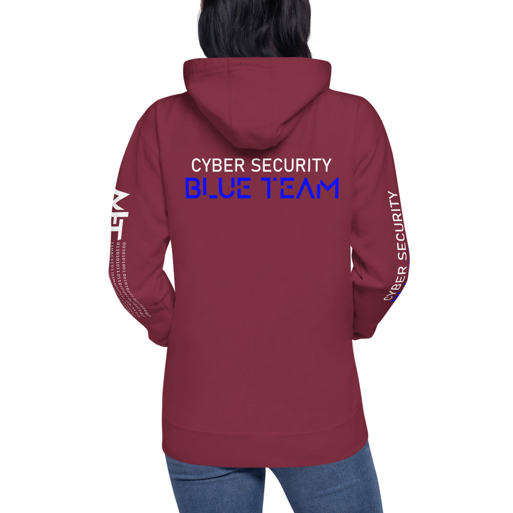 Cybersecurity Blue Team v4 - Unisex Hoodie (back print) by DarkByteGear