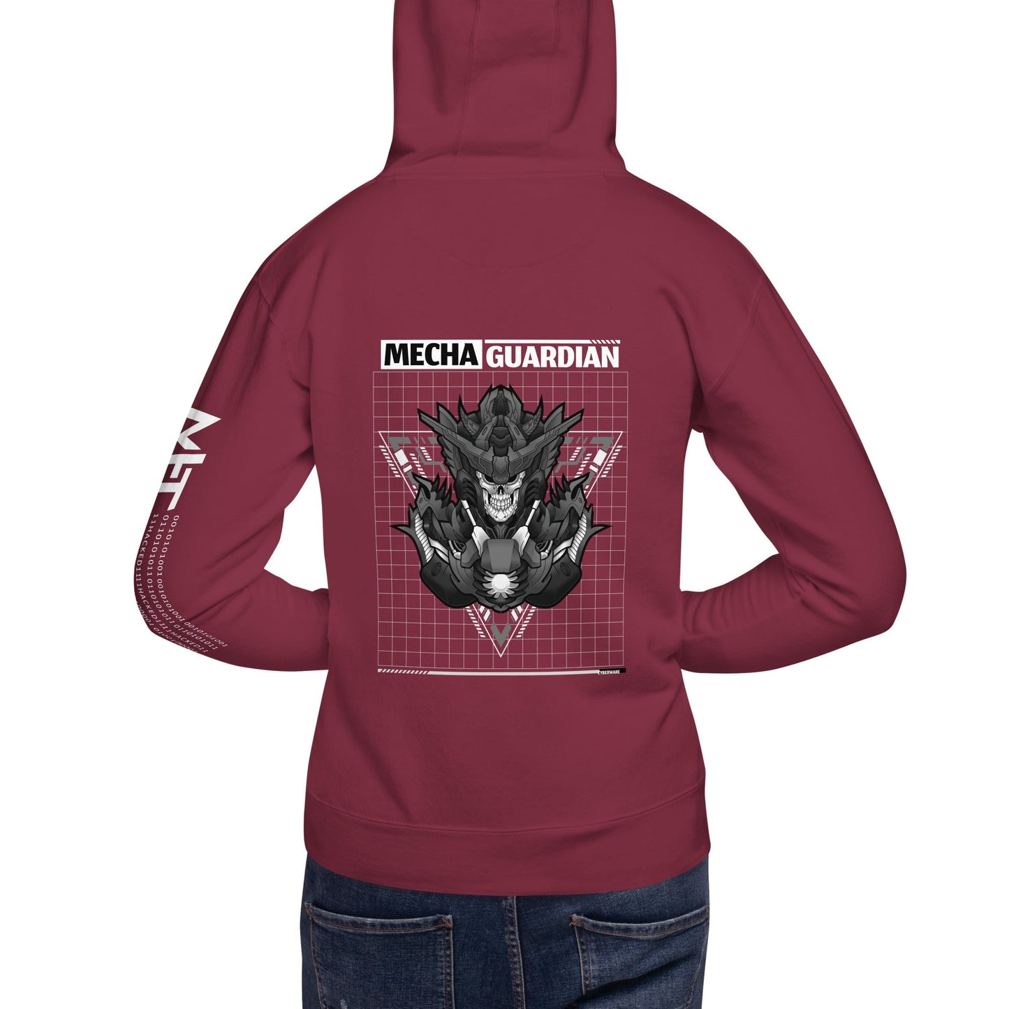 Mecha Guardian - Unisex Hoodie ( Back Print ) by DarkByteGear