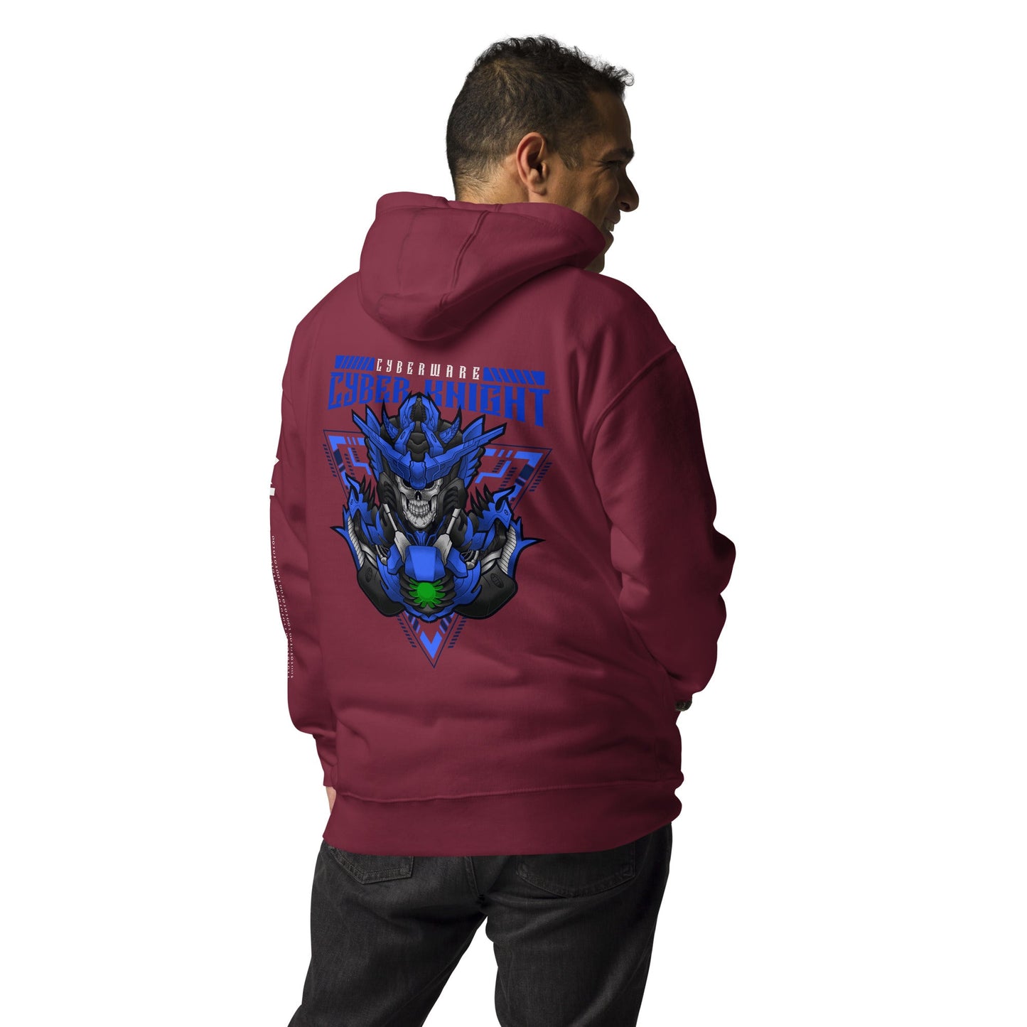 CyberWare Cyber knight - Unisex Hoodie ( Back Print ) by DarkByteGear