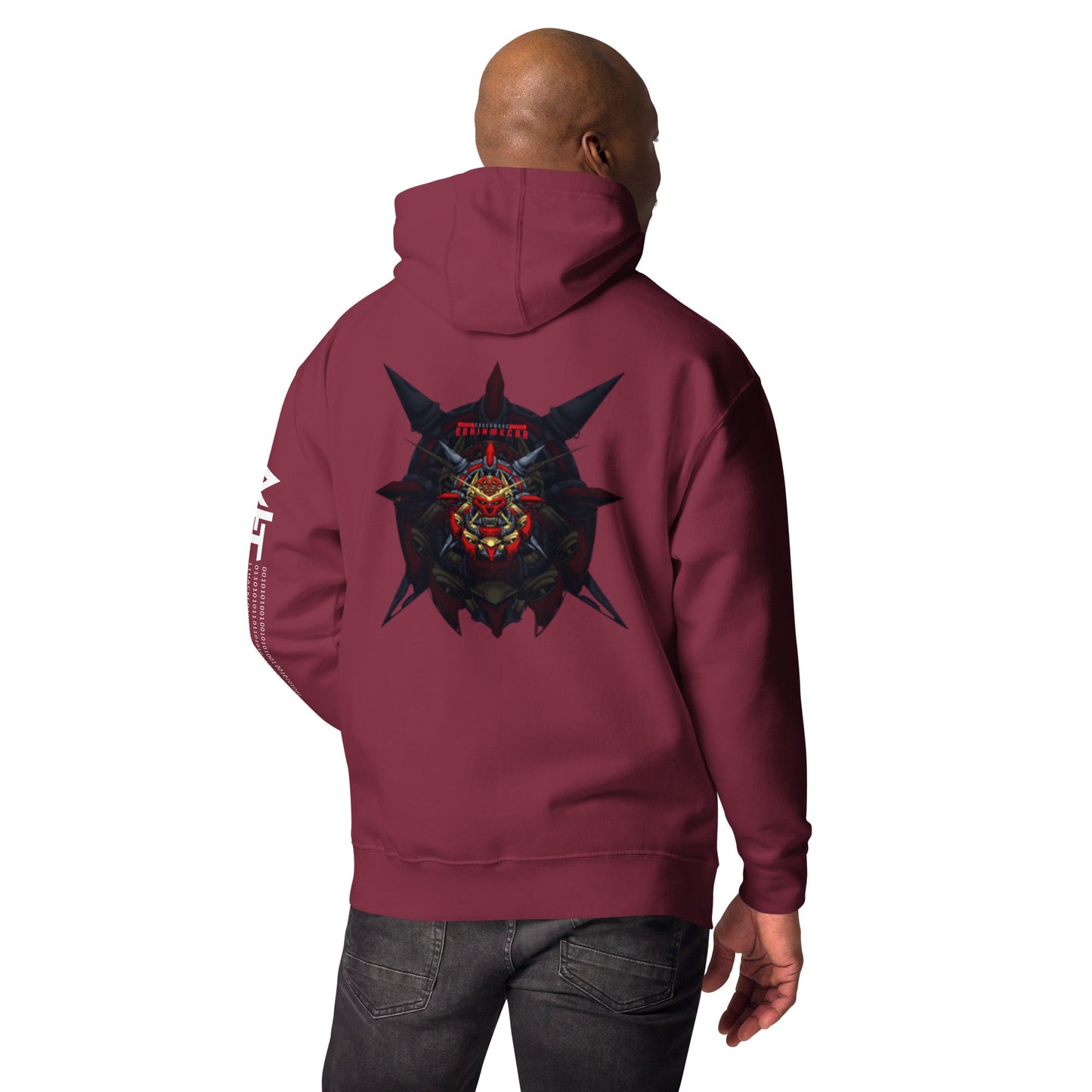 Cyberware Ronin Mecha - Unisex Hoodie ( Back Print ) by DarkByteGear