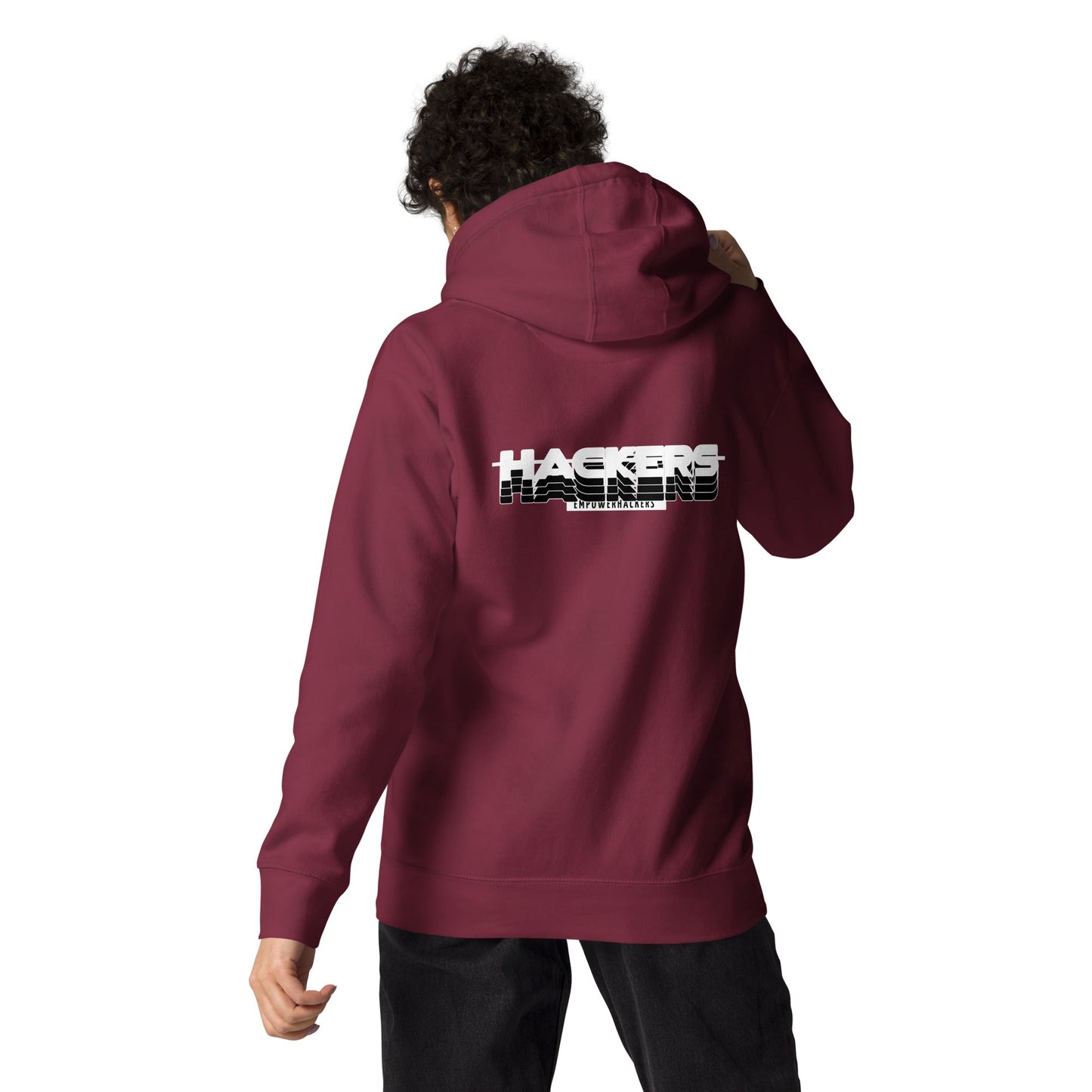 Hackers Empower Hackers V3 - Unisex Hoodie ( Back Print ) by DarkByteGear