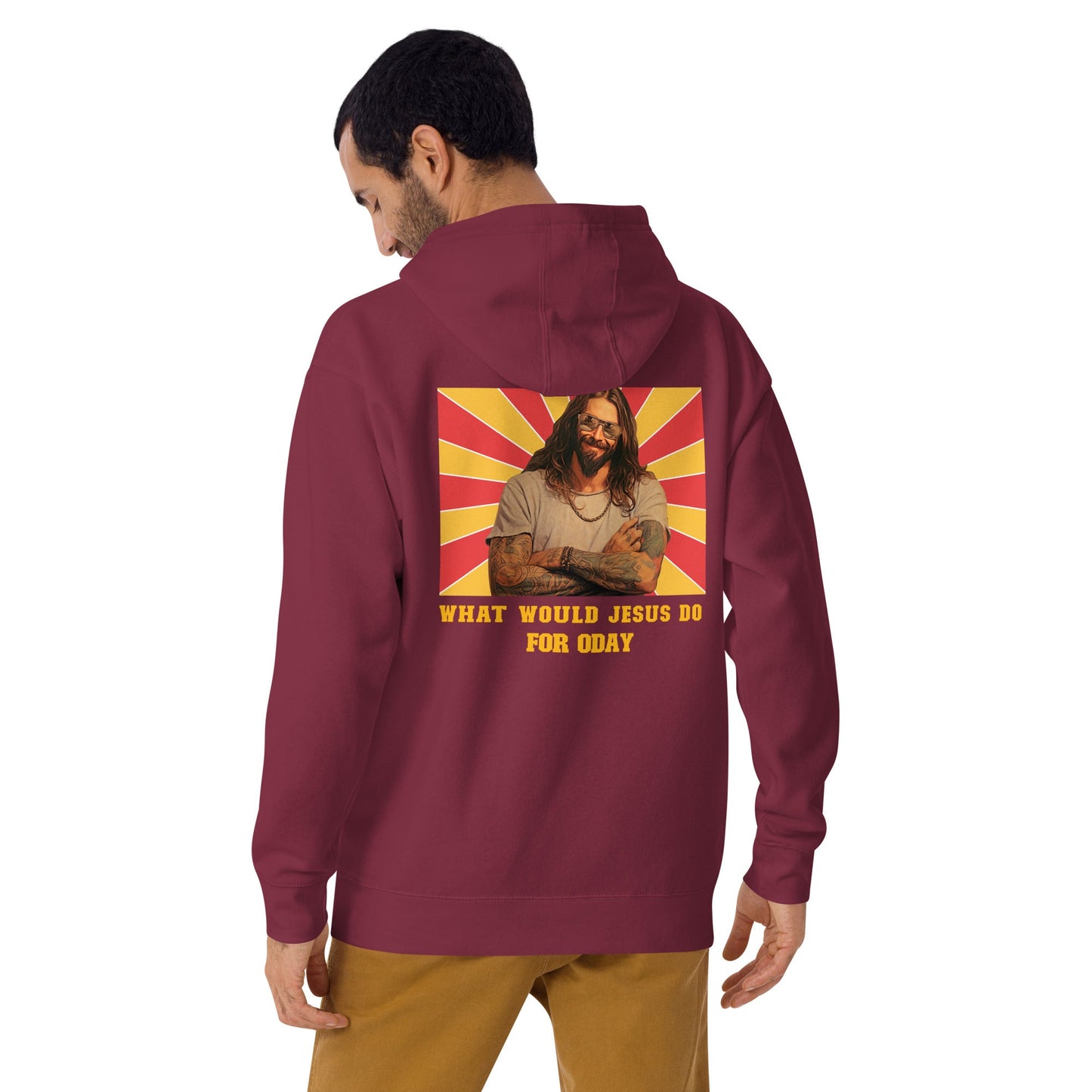 What would Jesus do for 0day v1 - Unisex Hoodie (back print) by DarkByteGear