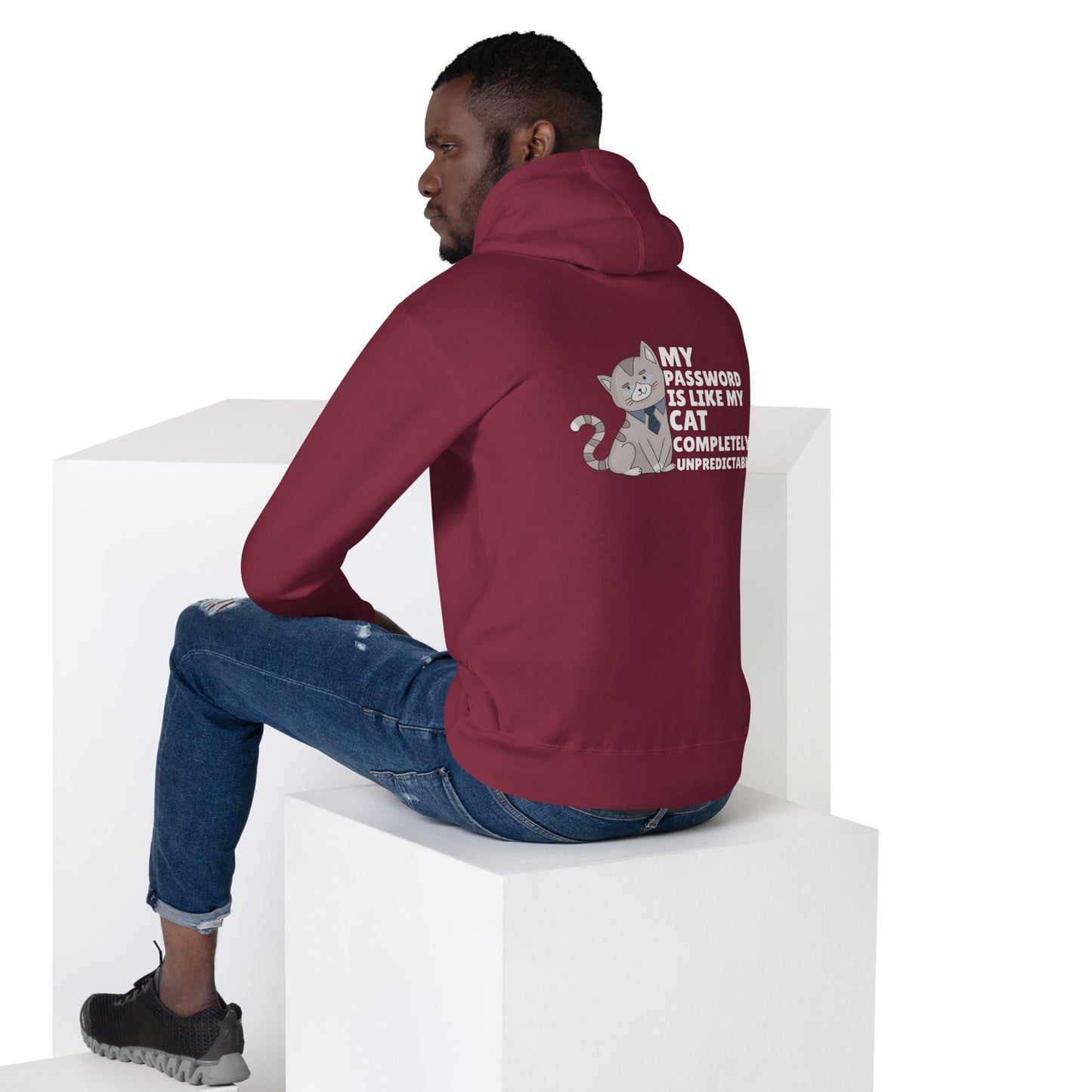 My password is like my cat completely unpredictable - Unisex Hoodie by DarkByteGear