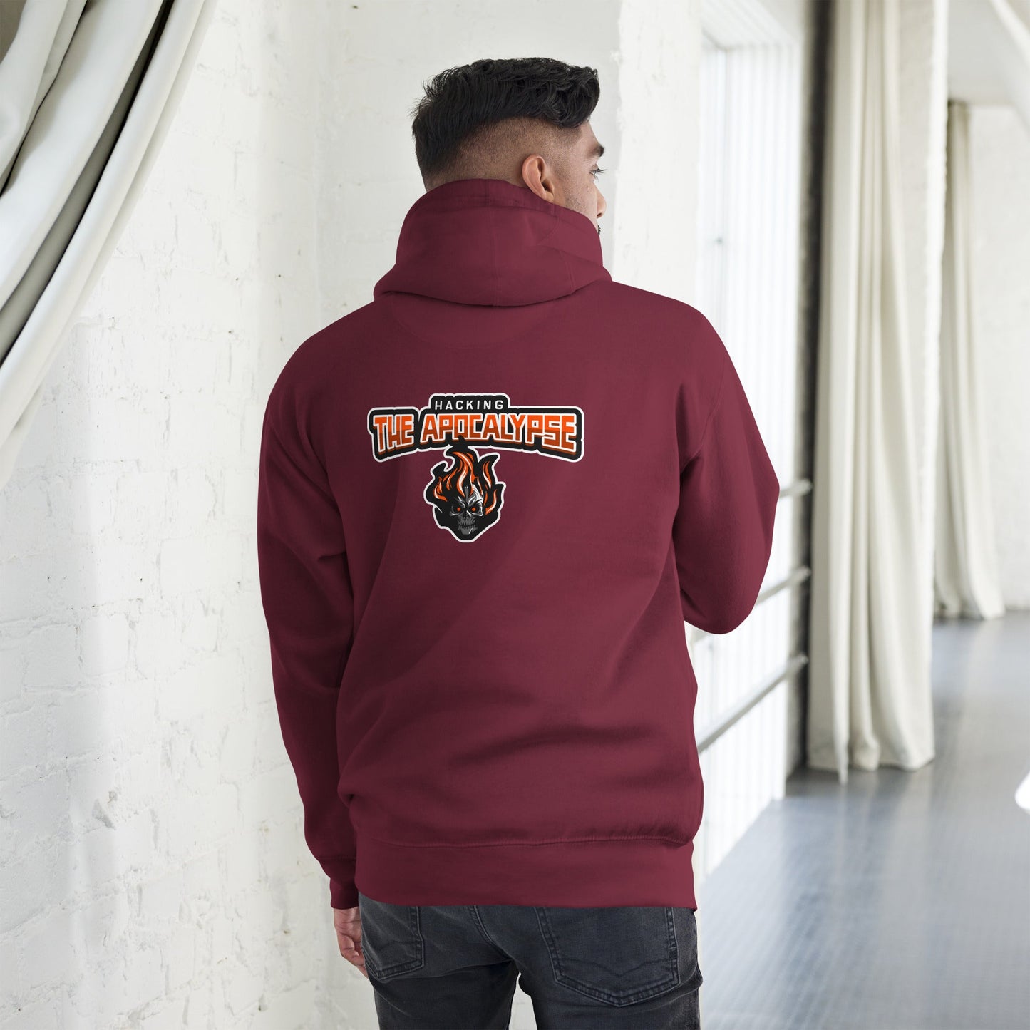 Hacking the Apocalypse V1 - Unisex Hoodie ( Back Print ) by DarkByteGear