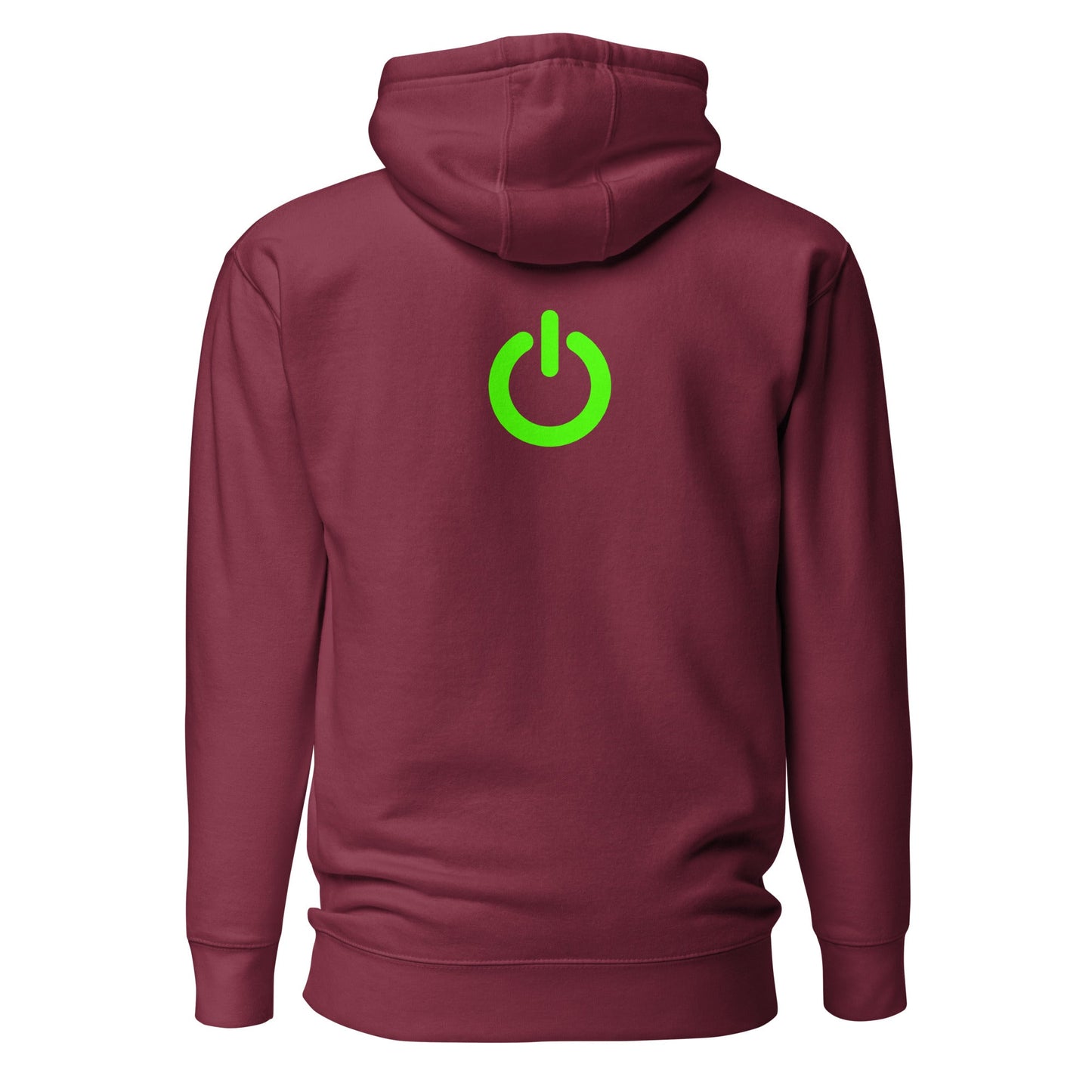 Power on - Unisex Hoodie (back print) by DarkByteGear