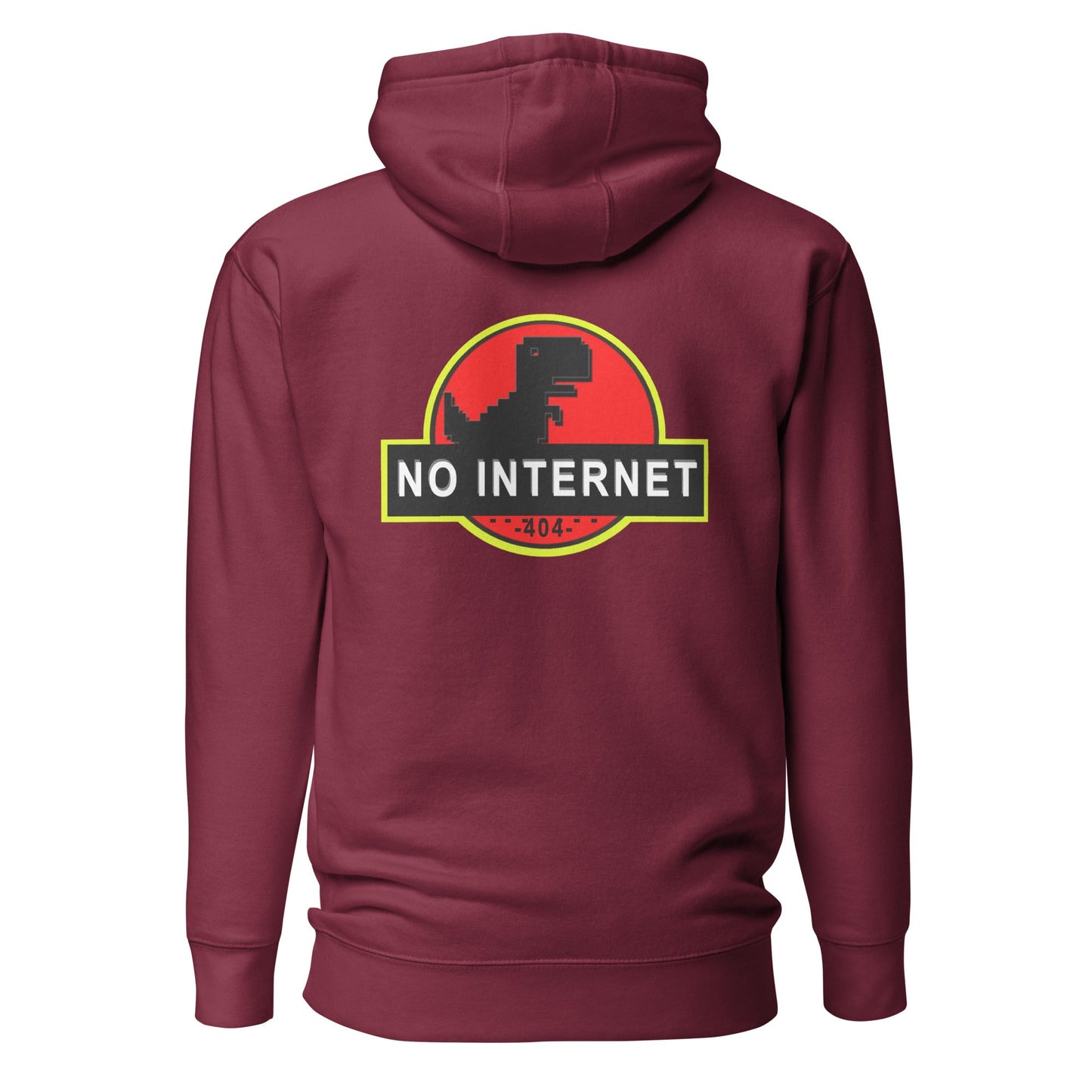 No internet 404 - Unisex Hoodie (back print) by DarkByteGear