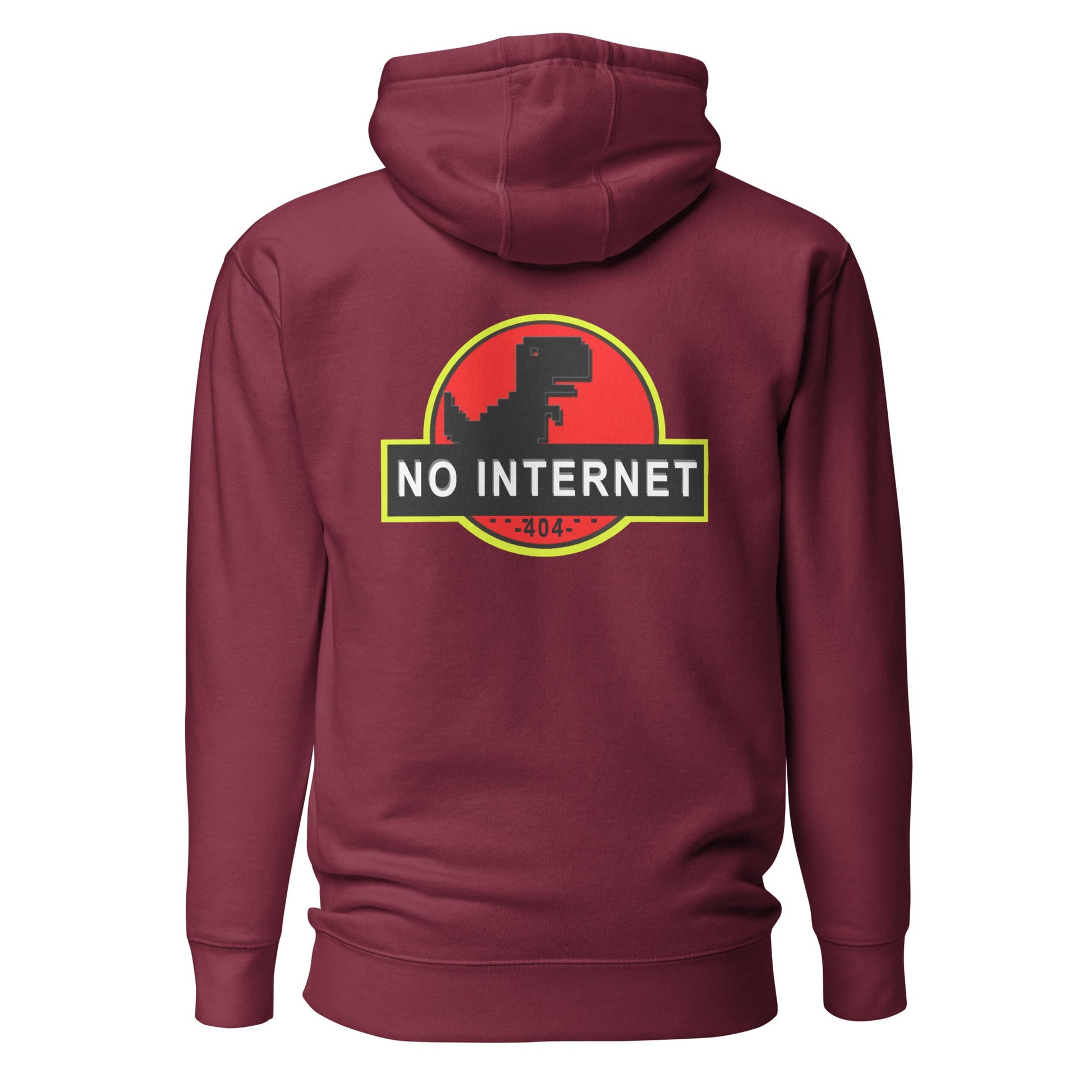 No internet 404 - Unisex Hoodie (back print) by DarkByteGear