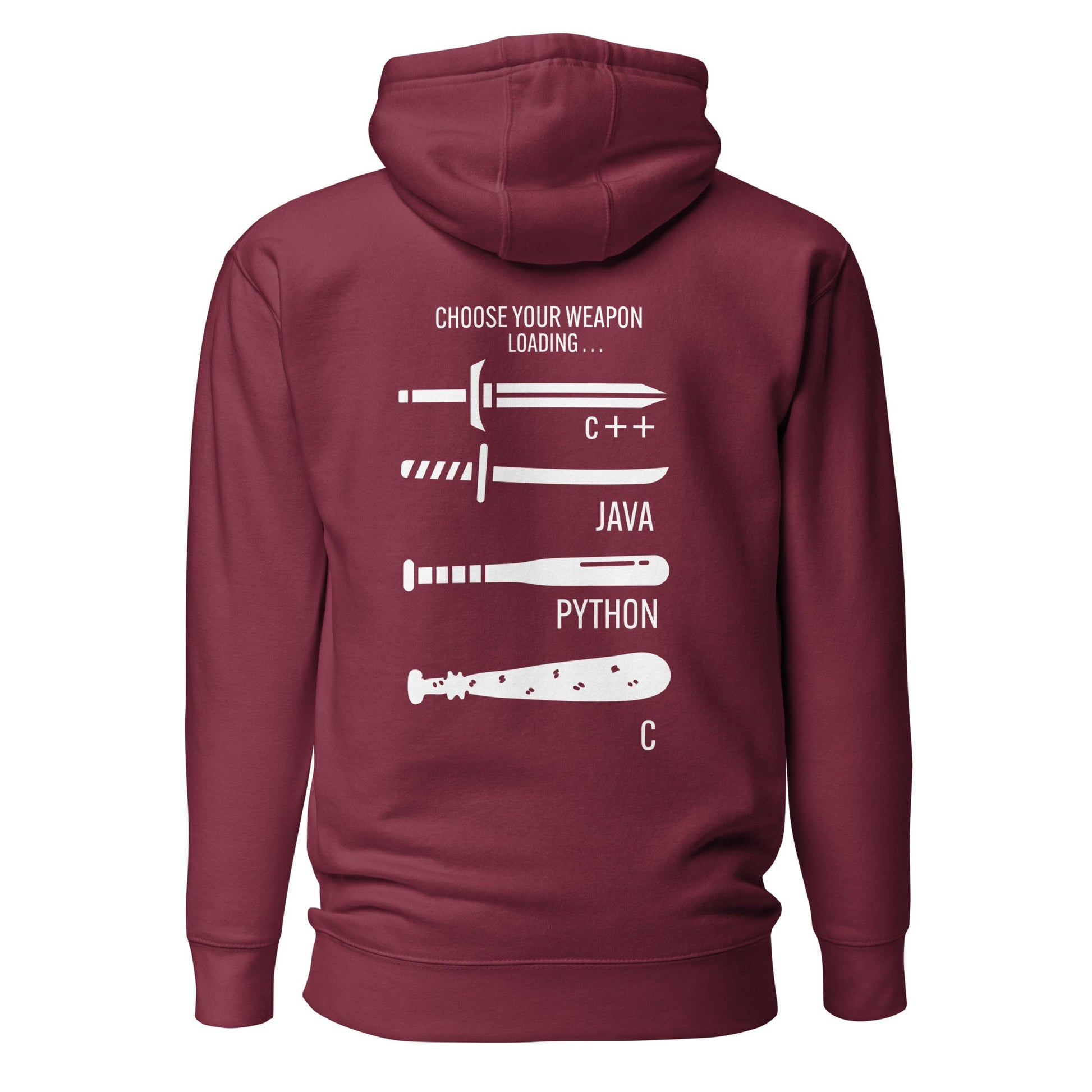 Choose your weapon v1 - Unisex Hoodie (back print) by DarkByteGear