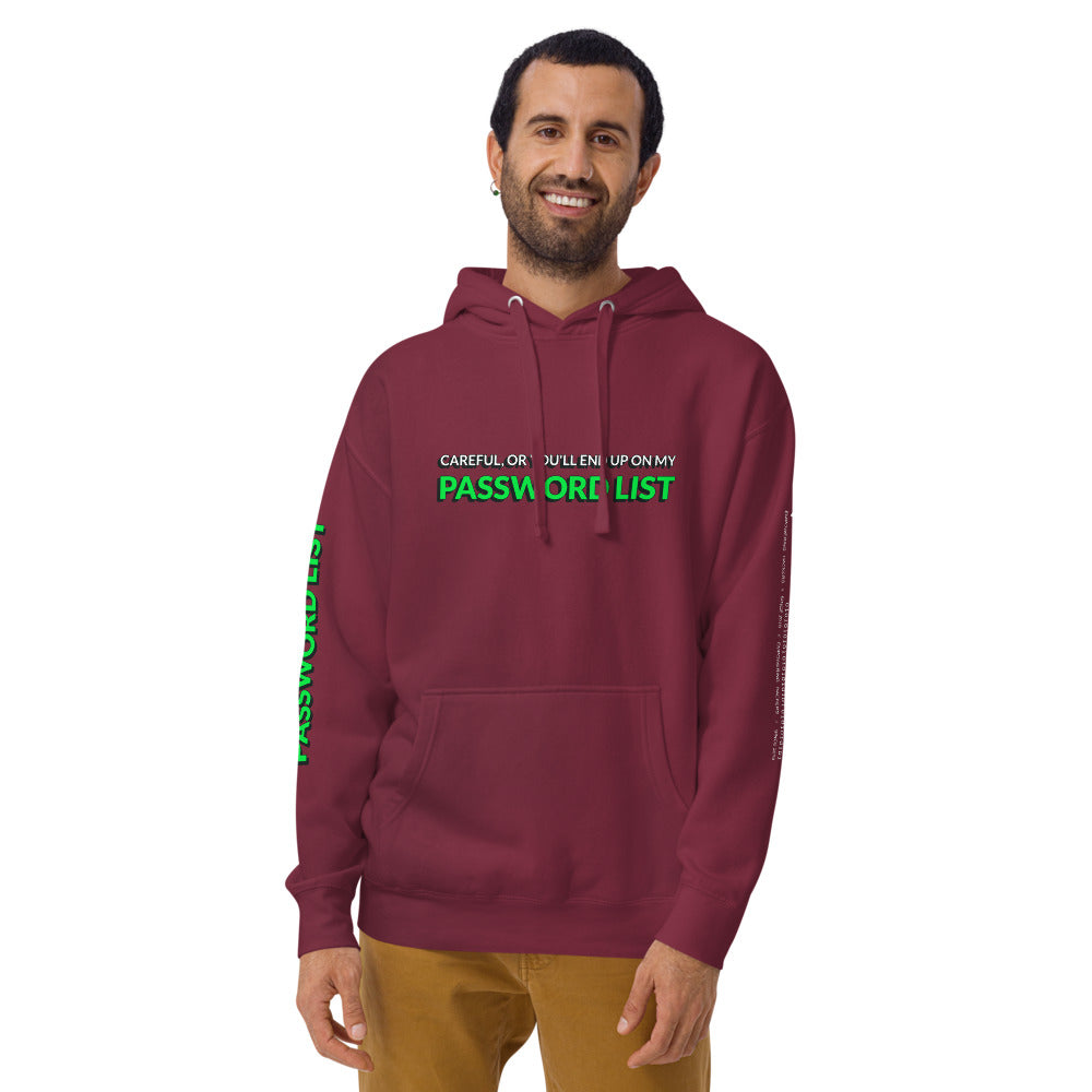 Password List - Unisex Hoodie by DarkByteGear