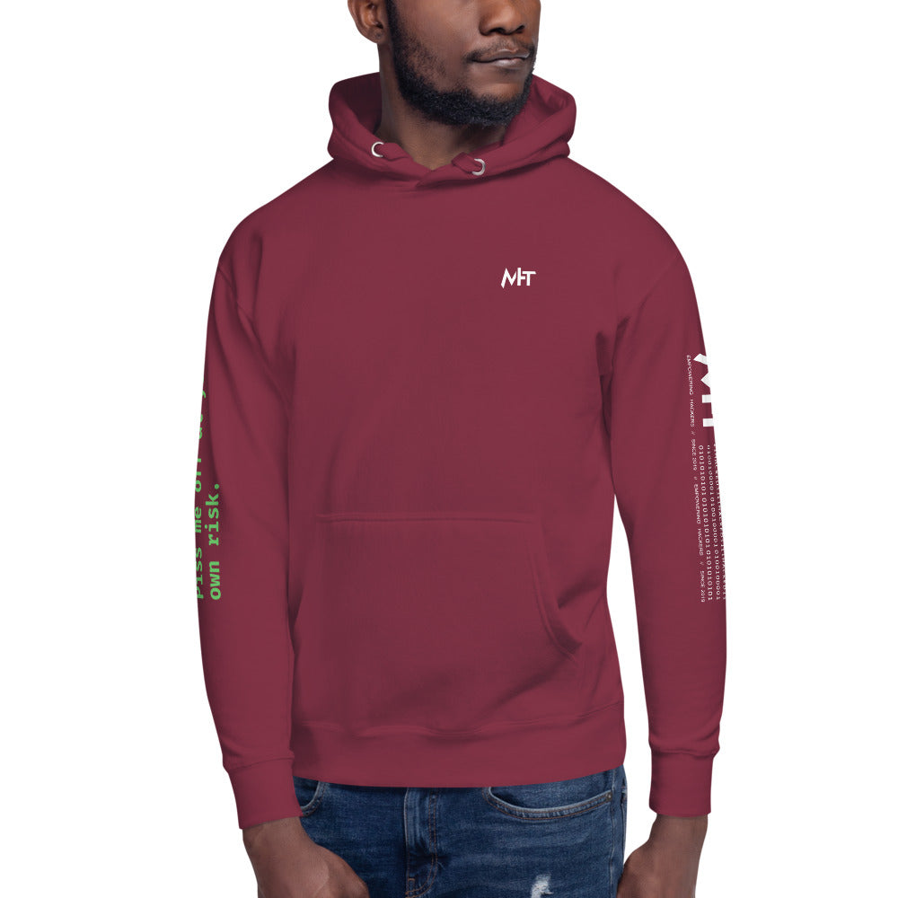 I am root. Piss me off at your own risk - Unisex Hoodie (back print) by DarkByteGear