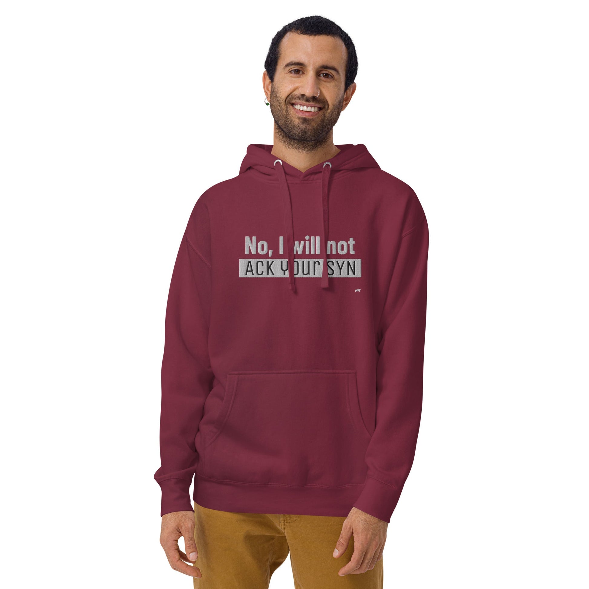 No I will not ack your sin - Unisex Hoodie (embroidered) by DarkByteGear
