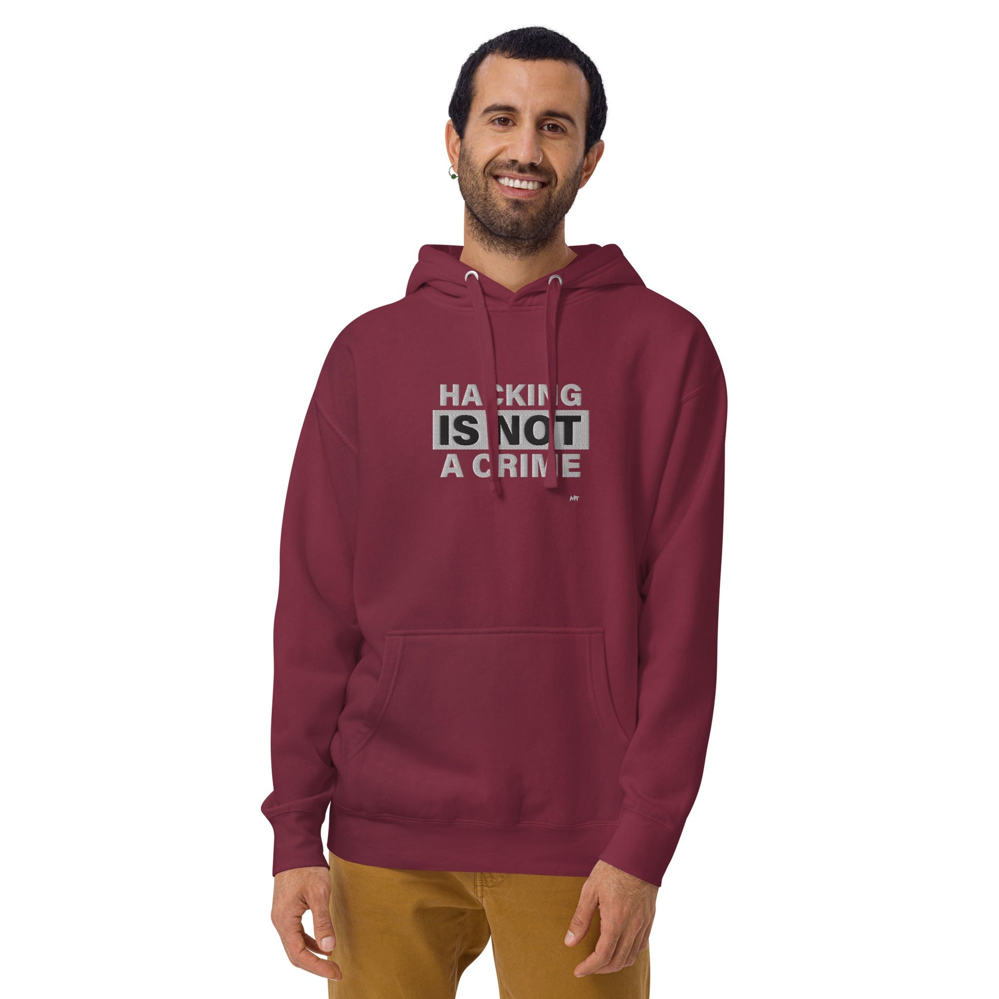 Hacking is not a crime - Unisex Hoodie (embroidered) by DarkByteGear