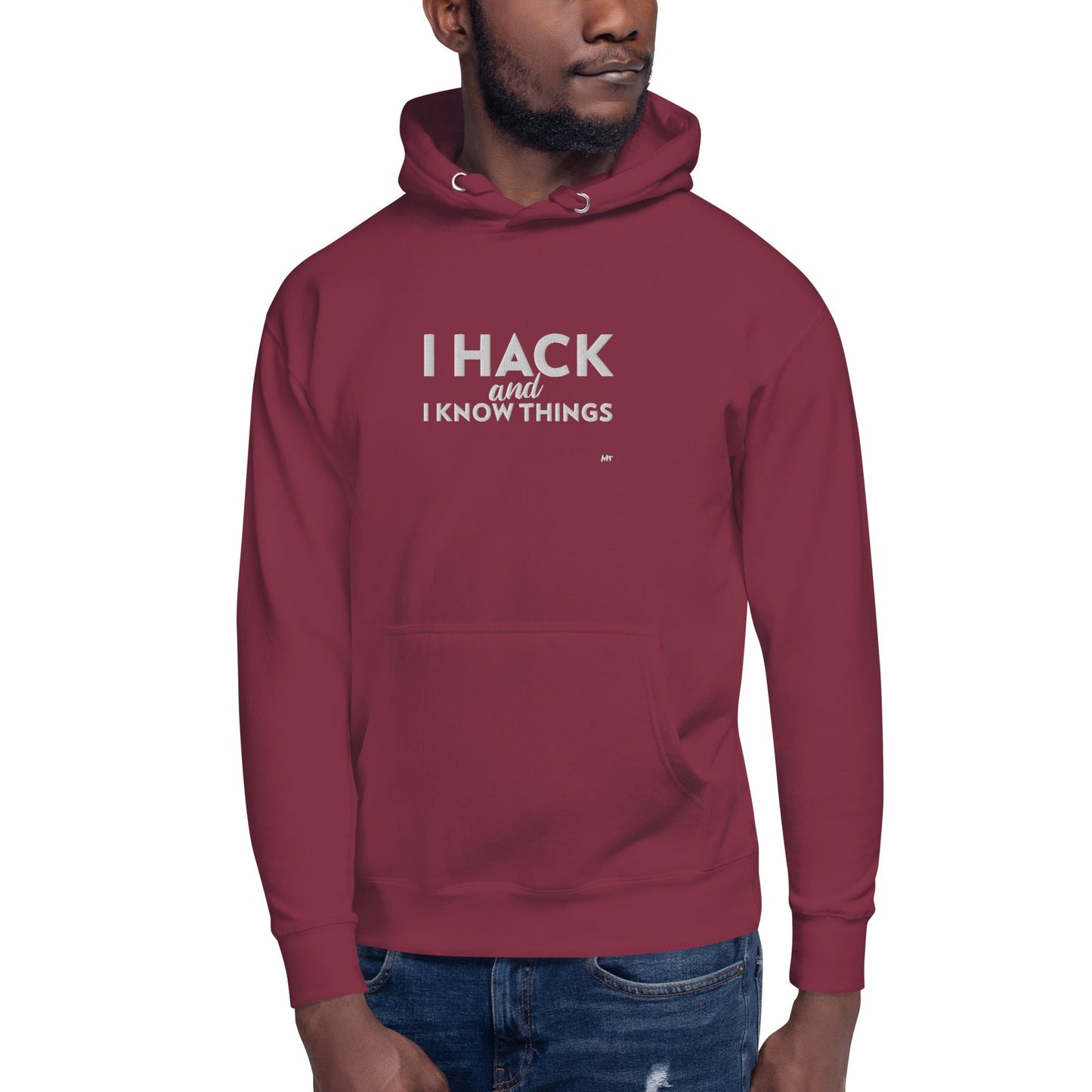 I hack and I know things - Unisex Hoodie (embroidered) by DarkByteGear