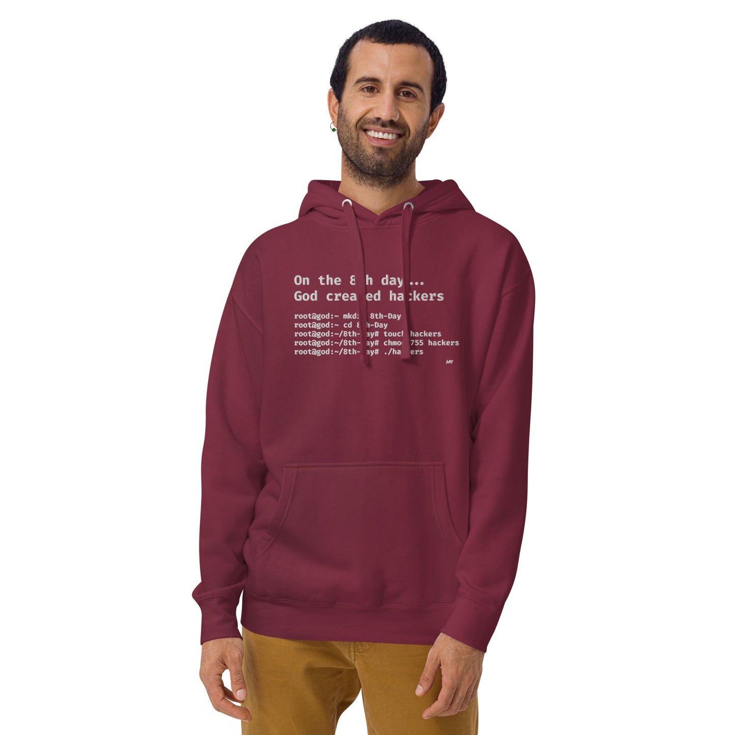 On the 8th day God created hackers - Unisex Hoodie (embroidered) by DarkByteGear