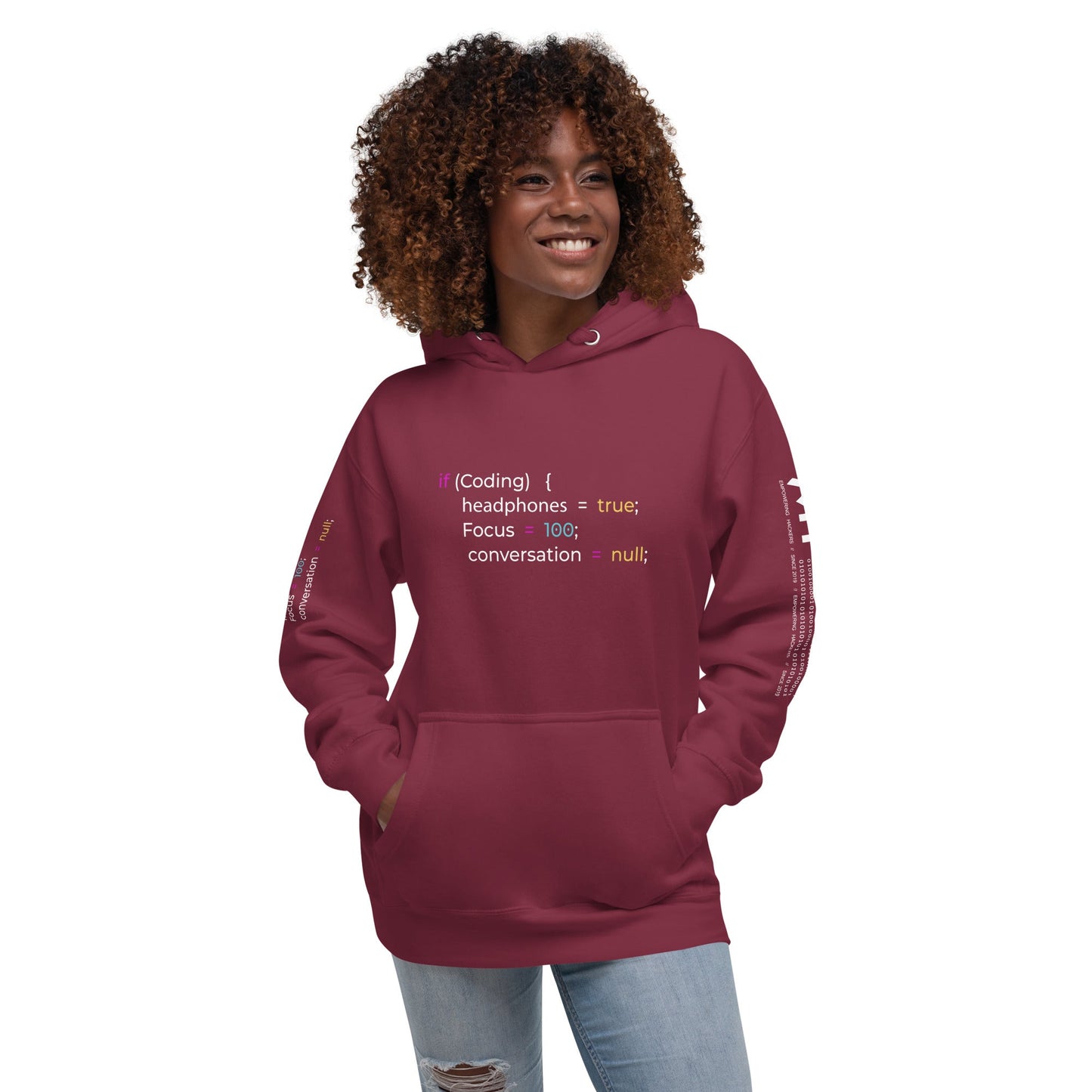 If coding headphones true focus 100 conversation null - Unisex Hoodie by DarkByteGear