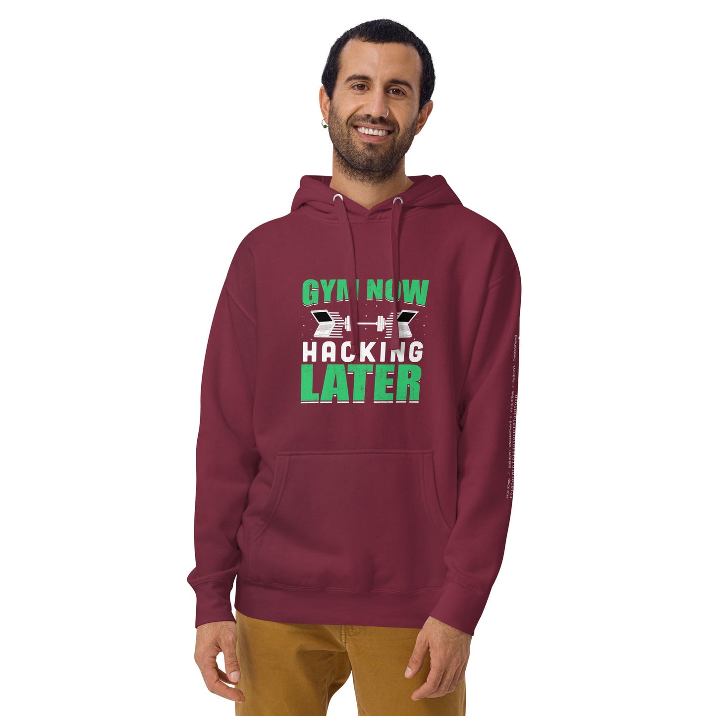 Gym now, hacking later - Unisex Hoodie by DarkByteGear