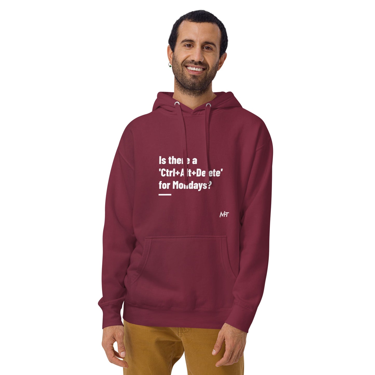 Is there a 'Ctrl+Alt+Delete' for Mondays? - Unisex Hoodie ( Back Print ) by DarkByteGear