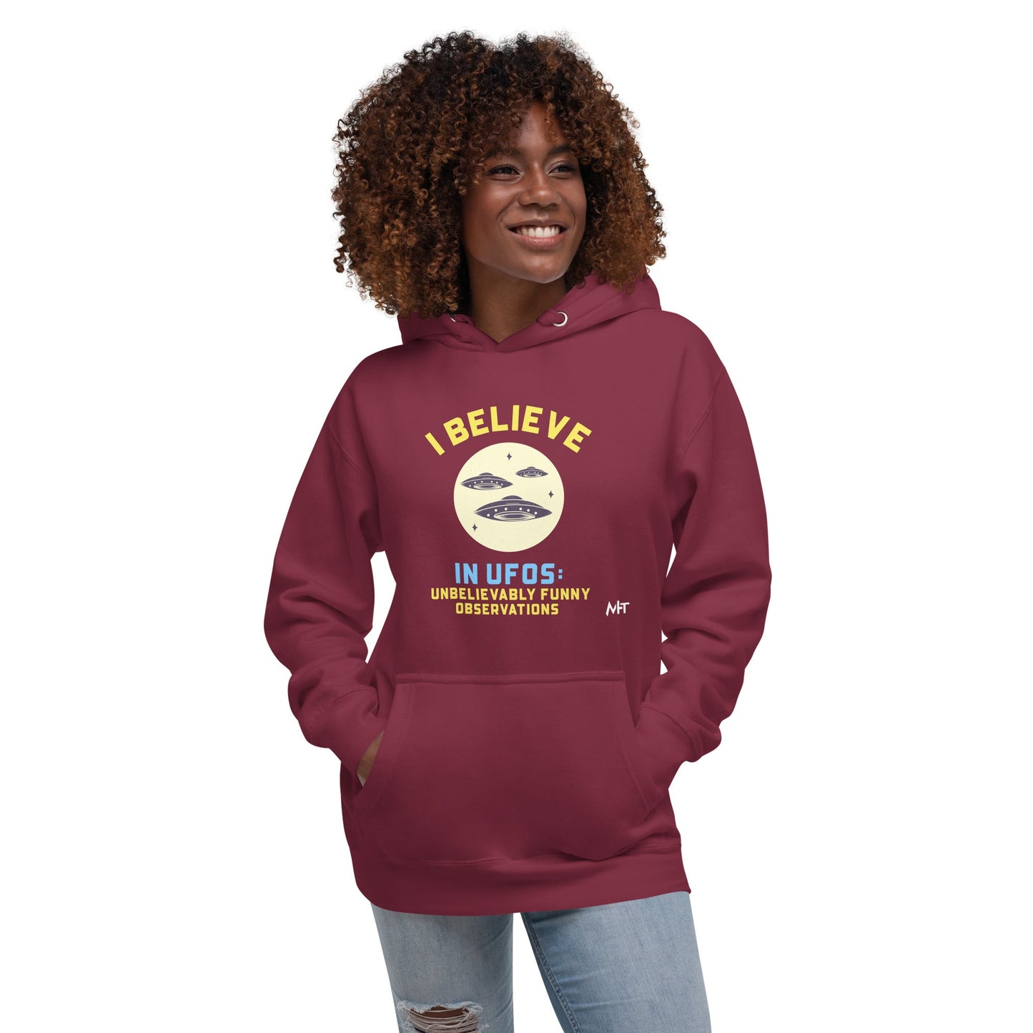 I believe in UFOs Unbelievably Funny Observations - Unisex Hoodie by DarkByteGear