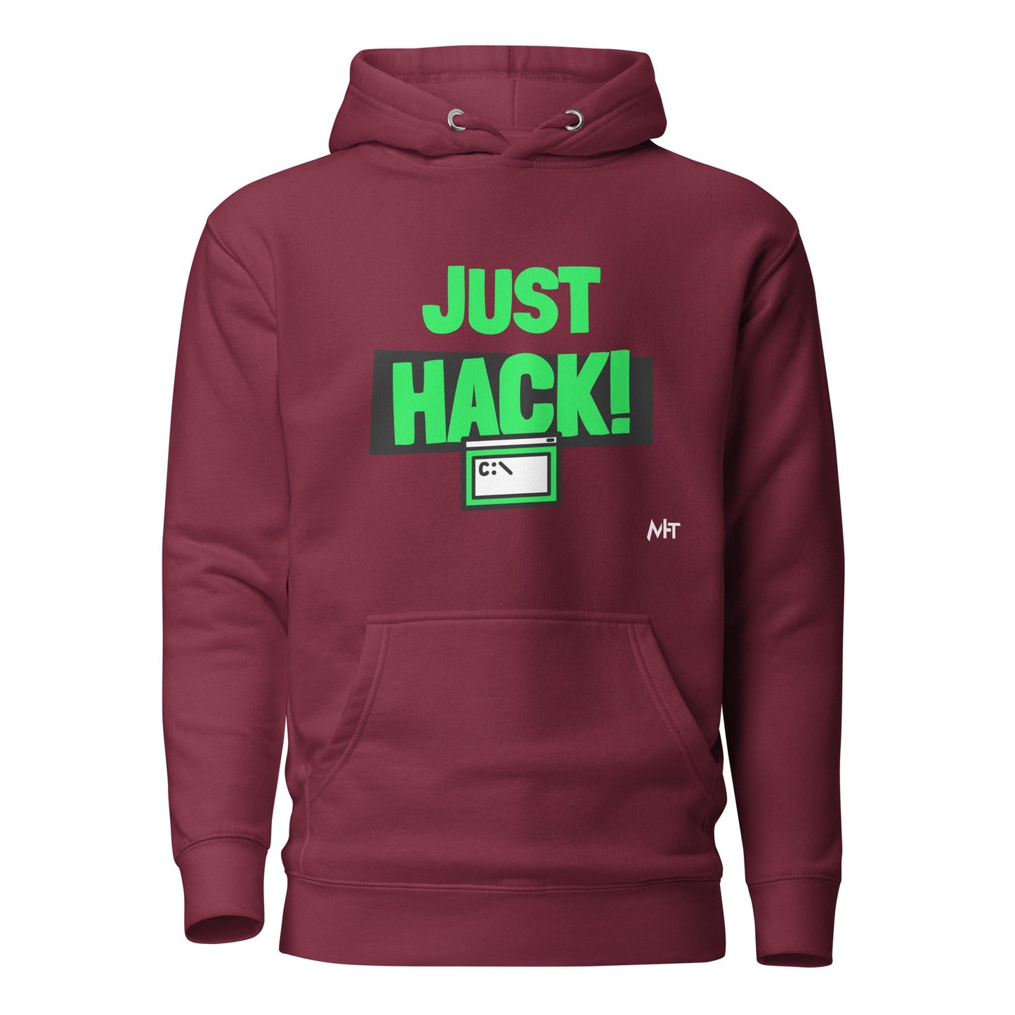 Just Hack (Green text) - Unisex Hoodie by DarkByteGear