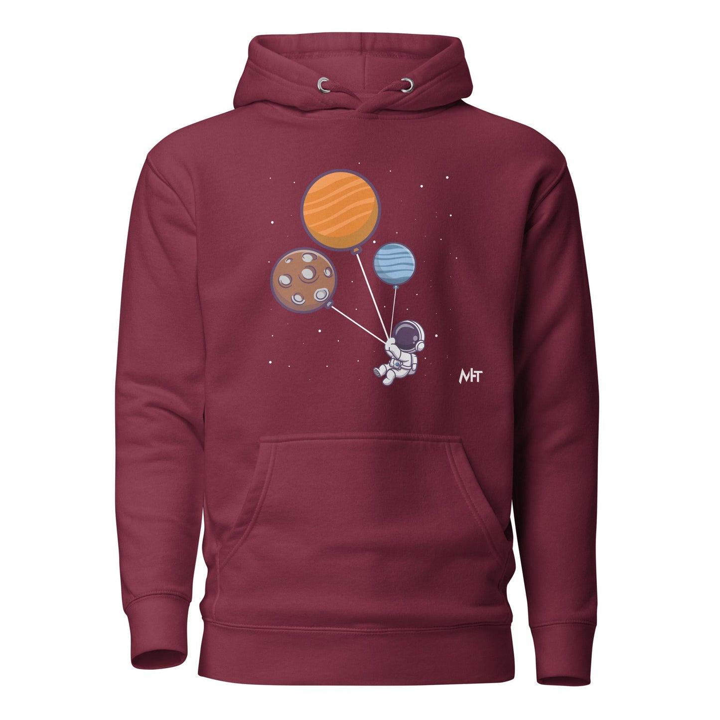 Astronaut with Balloons in Space - Unisex Hoodie by DarkByteGear