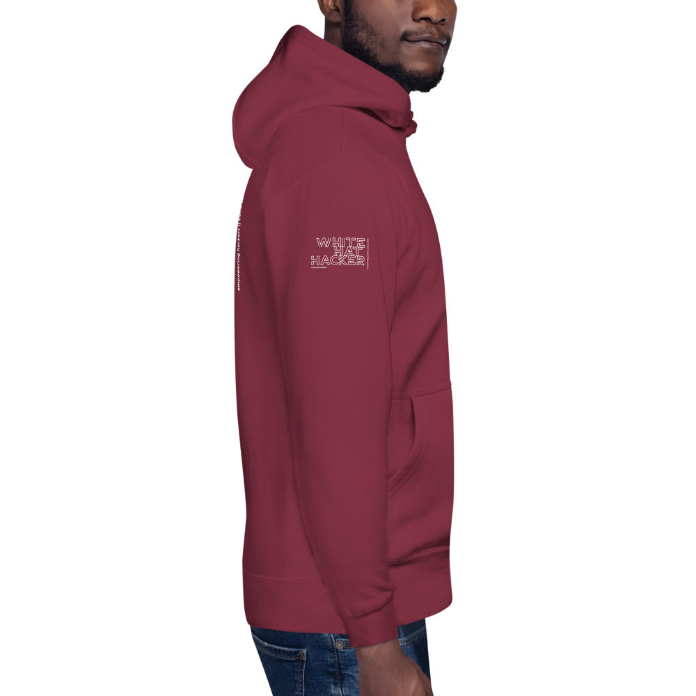 White hat hacker - Unisex Hoodie (back print) by DarkByteGear