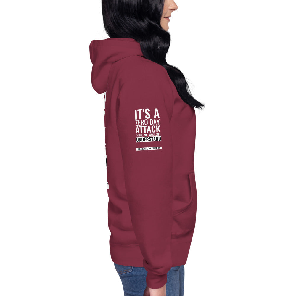 Its a 0 day attack - Unisex Hoodie (back print) by DarkByteGear
