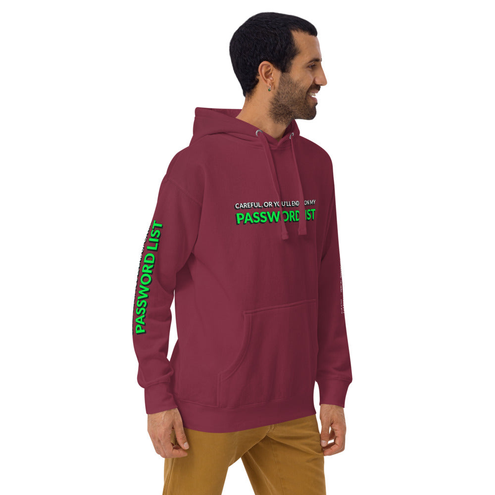 Password List - Unisex Hoodie by DarkByteGear