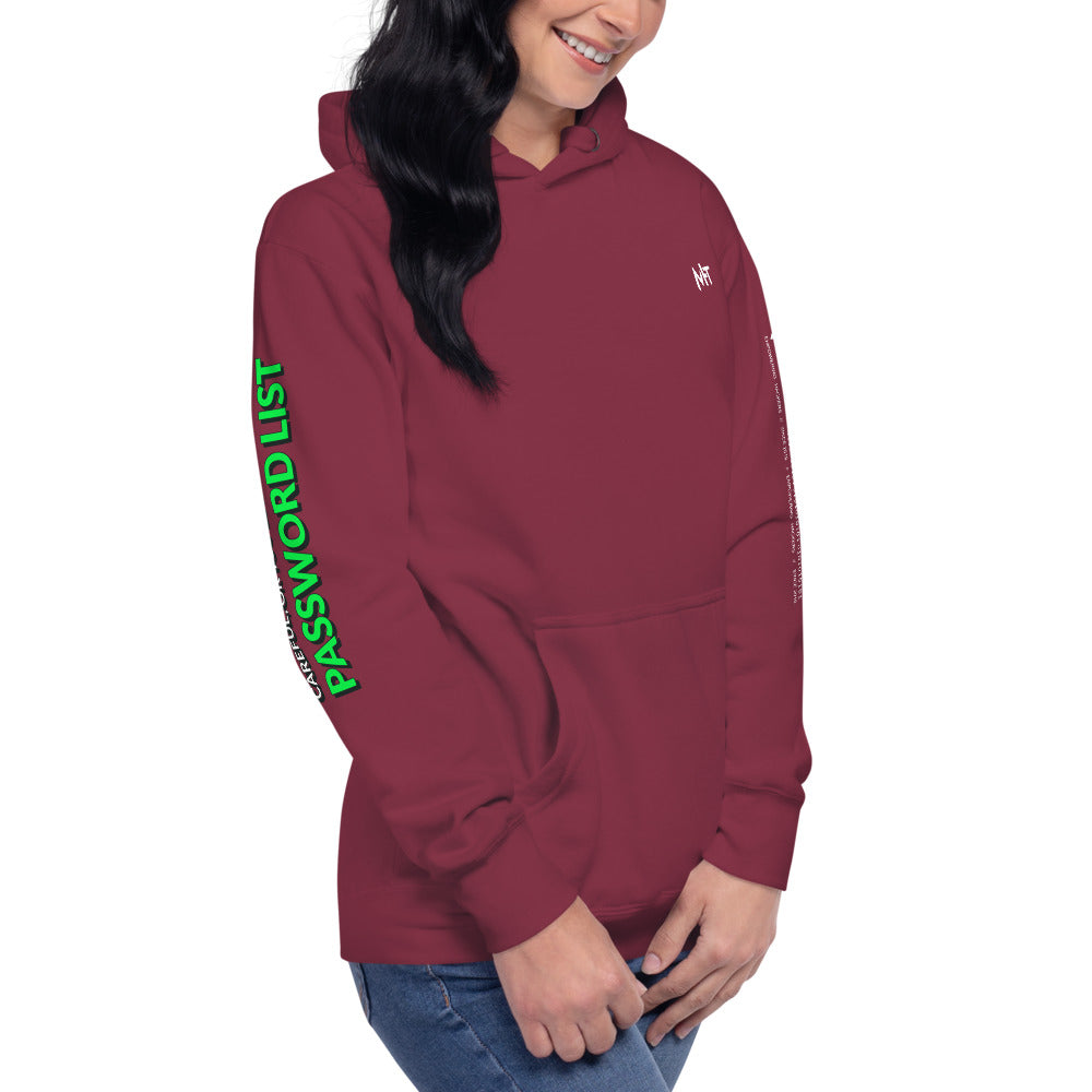 Password List - Unisex Hoodie (back print ) by DarkByteGear