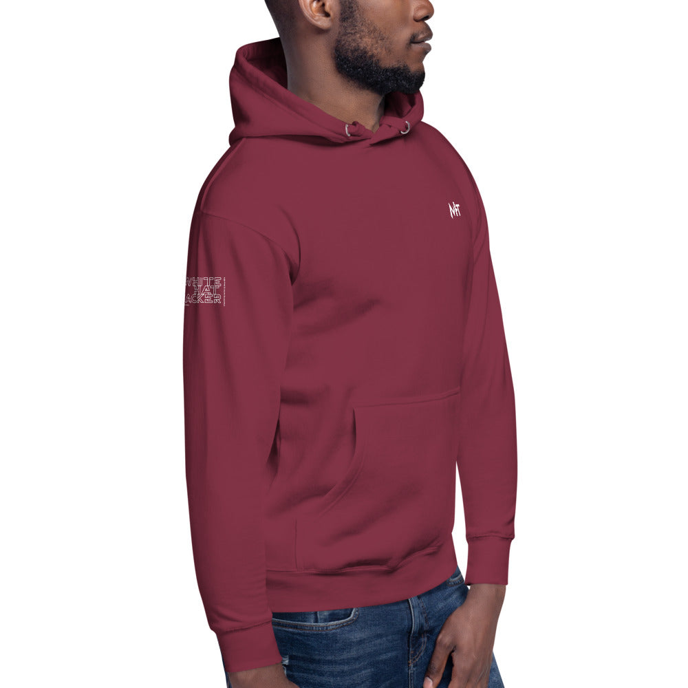 White hat hacker - Unisex Hoodie (back print) by DarkByteGear