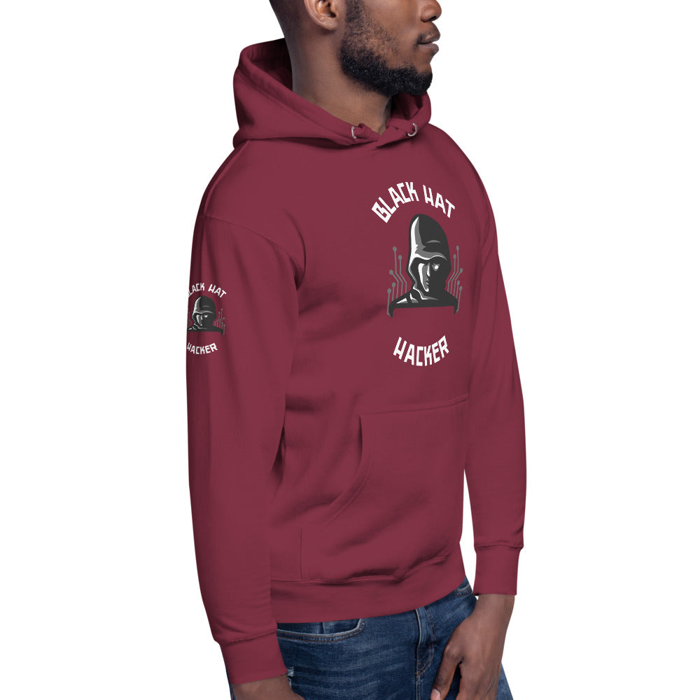 Black Hat Hacker - Unisex Hoodie (back print ) by DarkByteGear