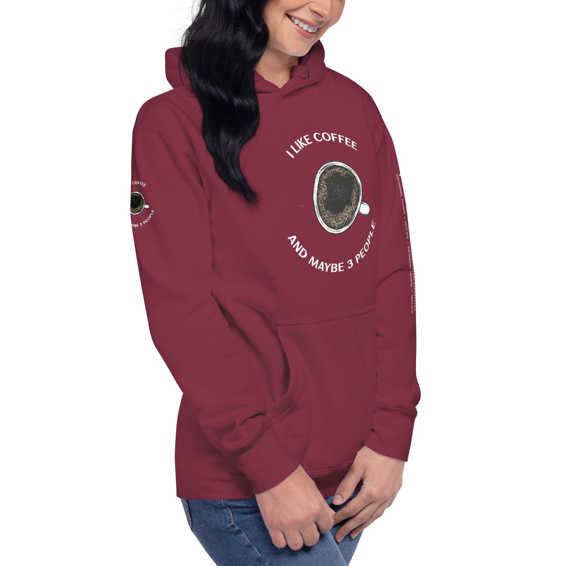 I like Coffee and maybe 3 people - Unisex Hoodie by DarkByteGear