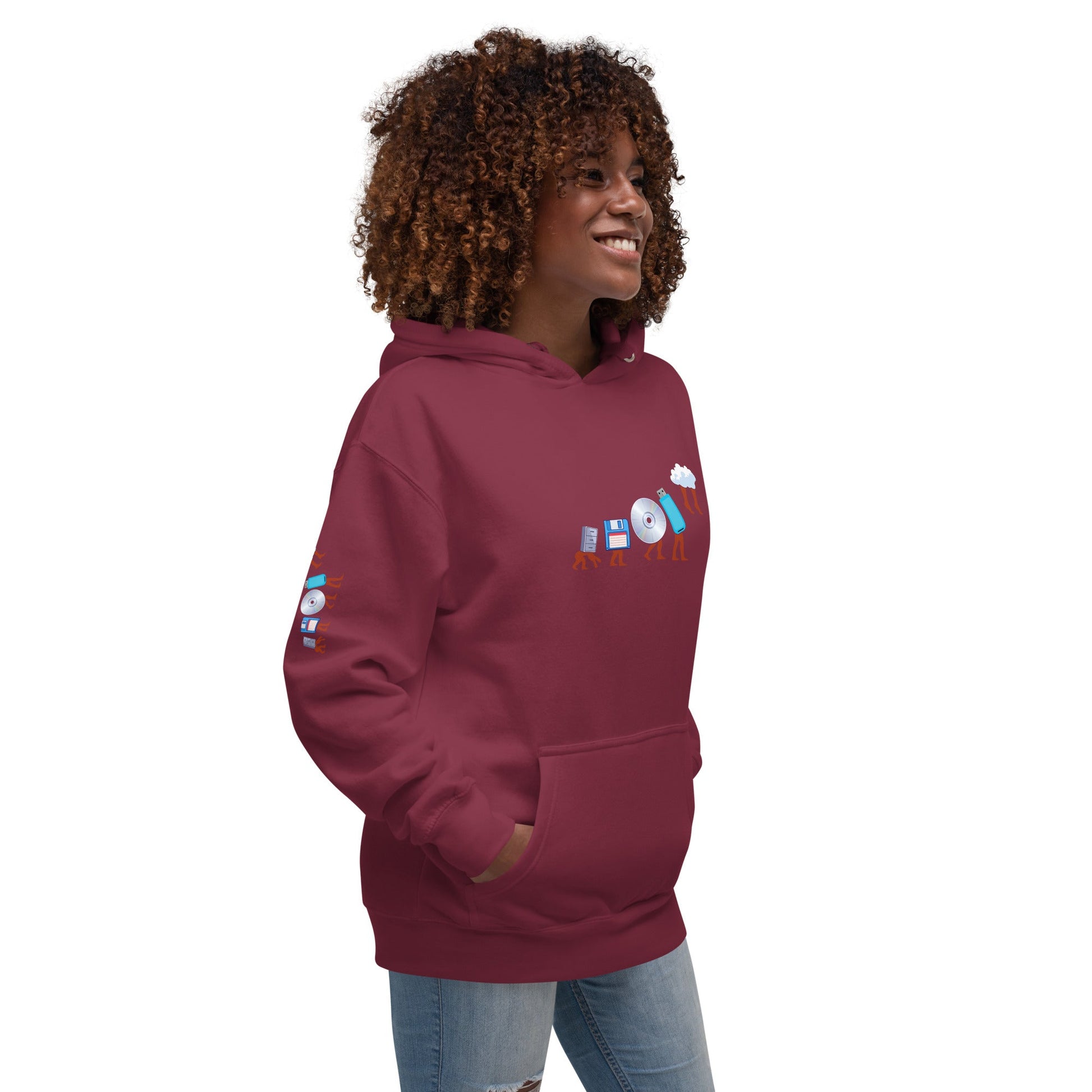 Evolution of data storage - Unisex Hoodie by DarkByteGear