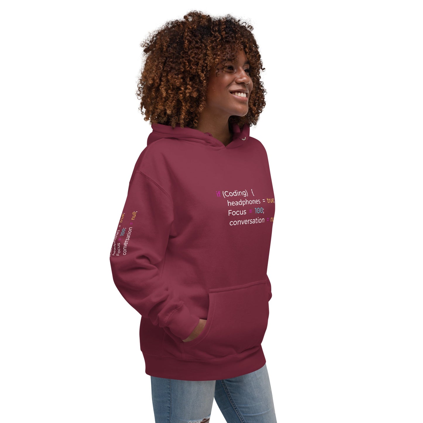If coding headphones true focus 100 conversation null - Unisex Hoodie by DarkByteGear