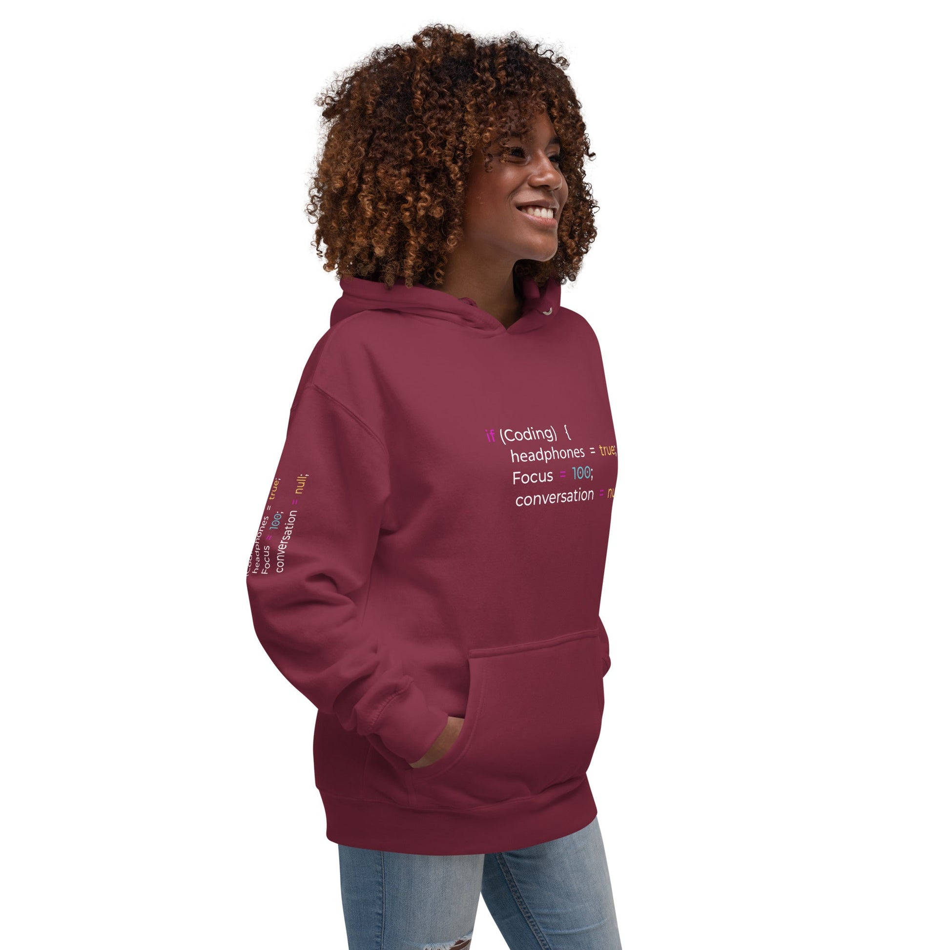 If coding headphones true focus 100 conversation null - Unisex Hoodie by DarkByteGear
