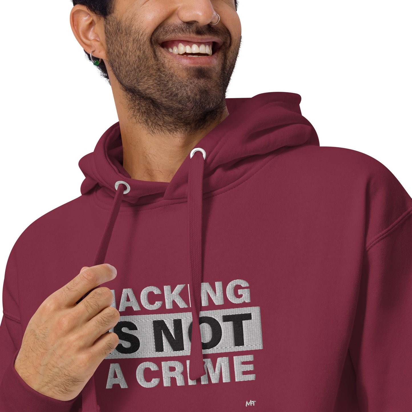 Hacking is not a crime - Unisex Hoodie (embroidered) by DarkByteGear